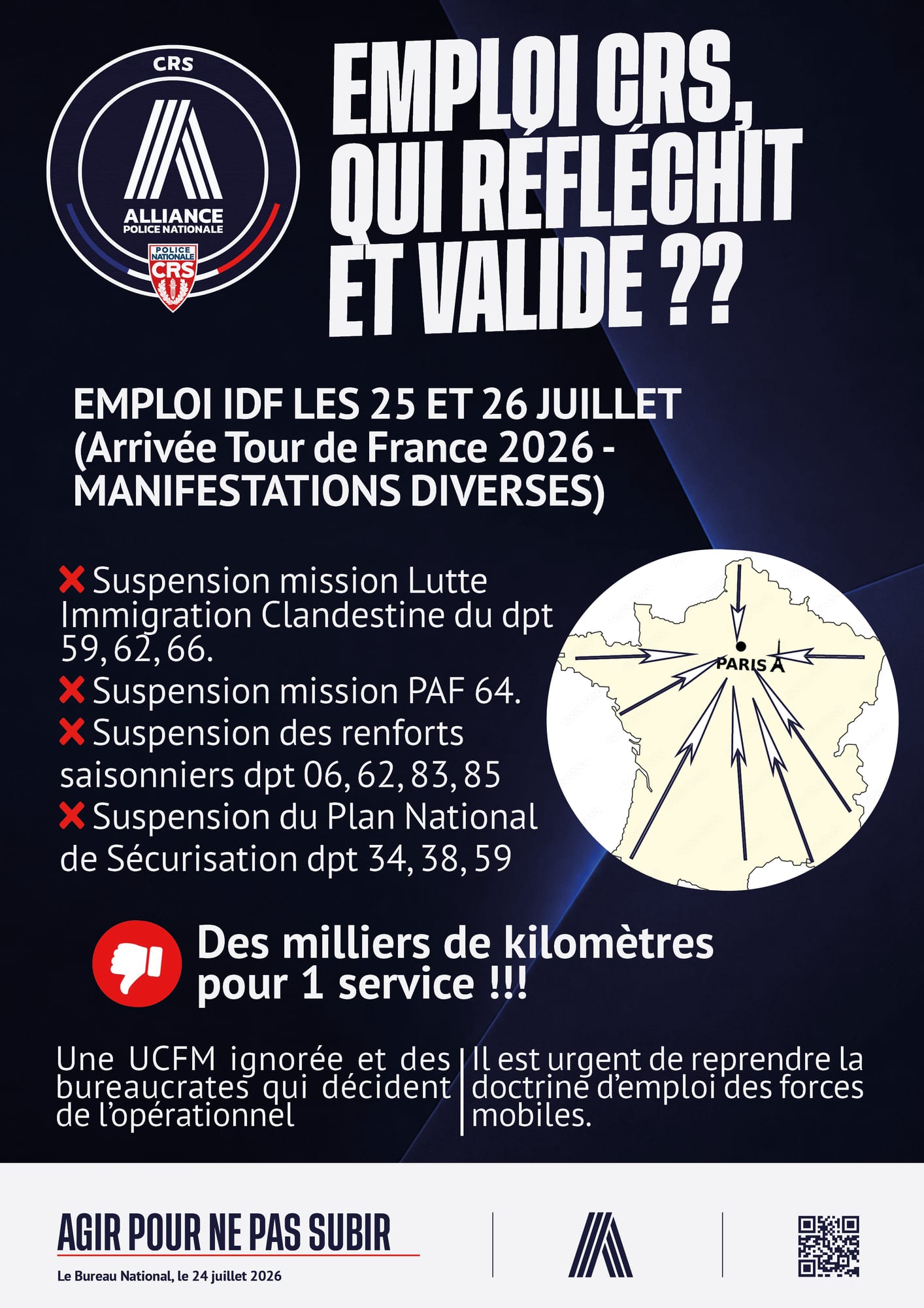 emploi crs, qui réfléchit et valide ??