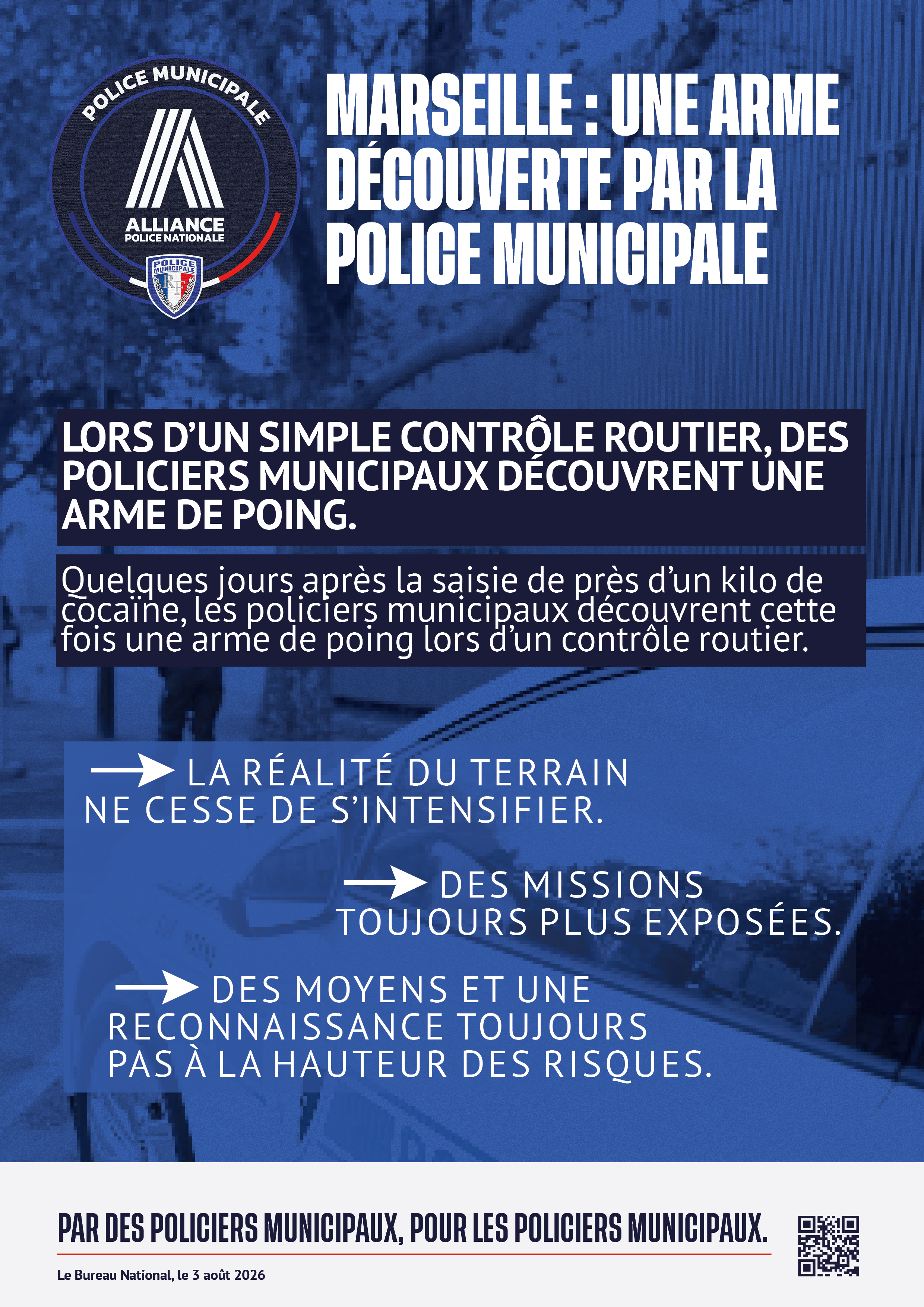 marseille: une arme découverte par la police municipale lors d'un simple contrôle routier.