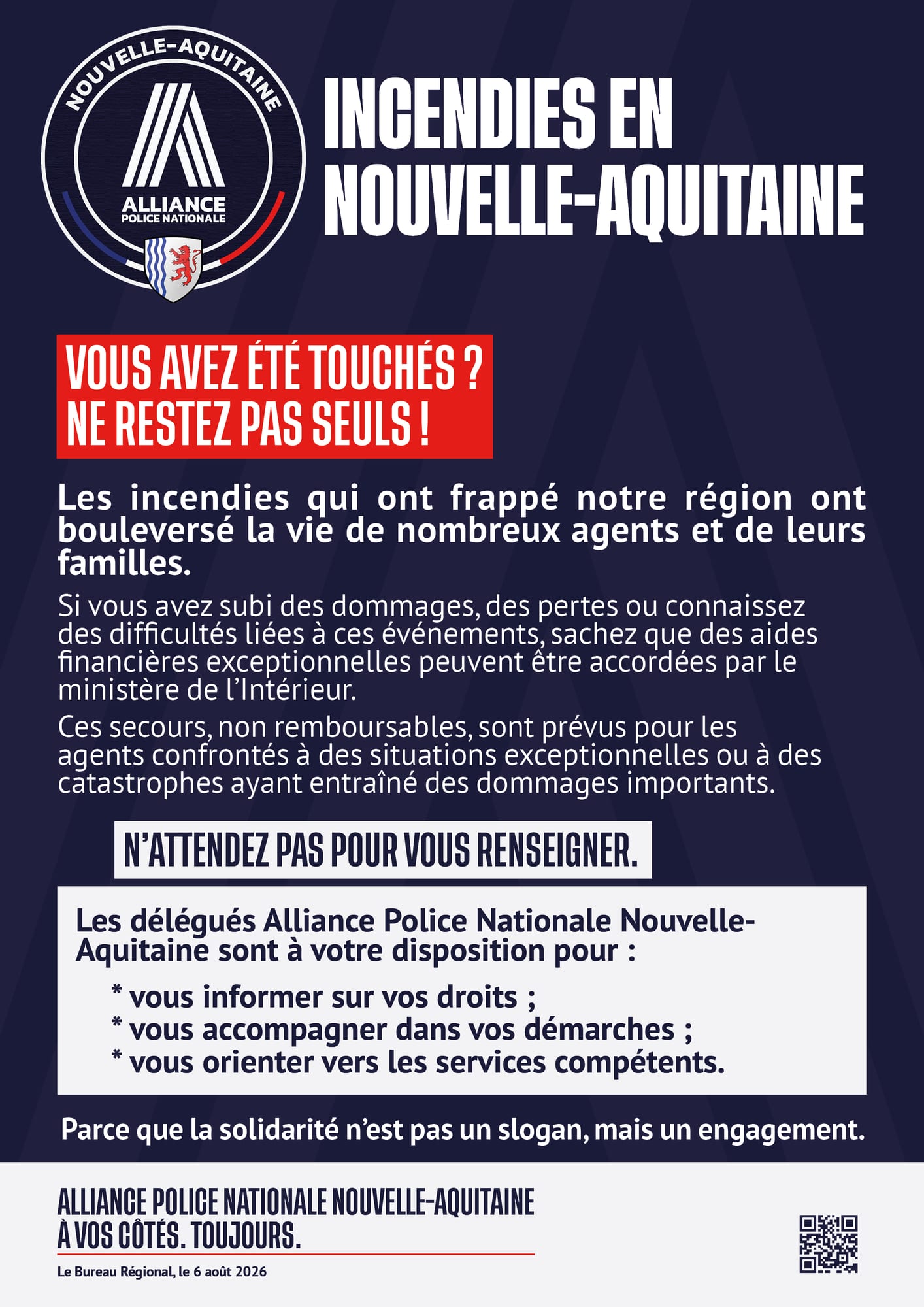 incendies en nouvelle-aquitaine - aides financières