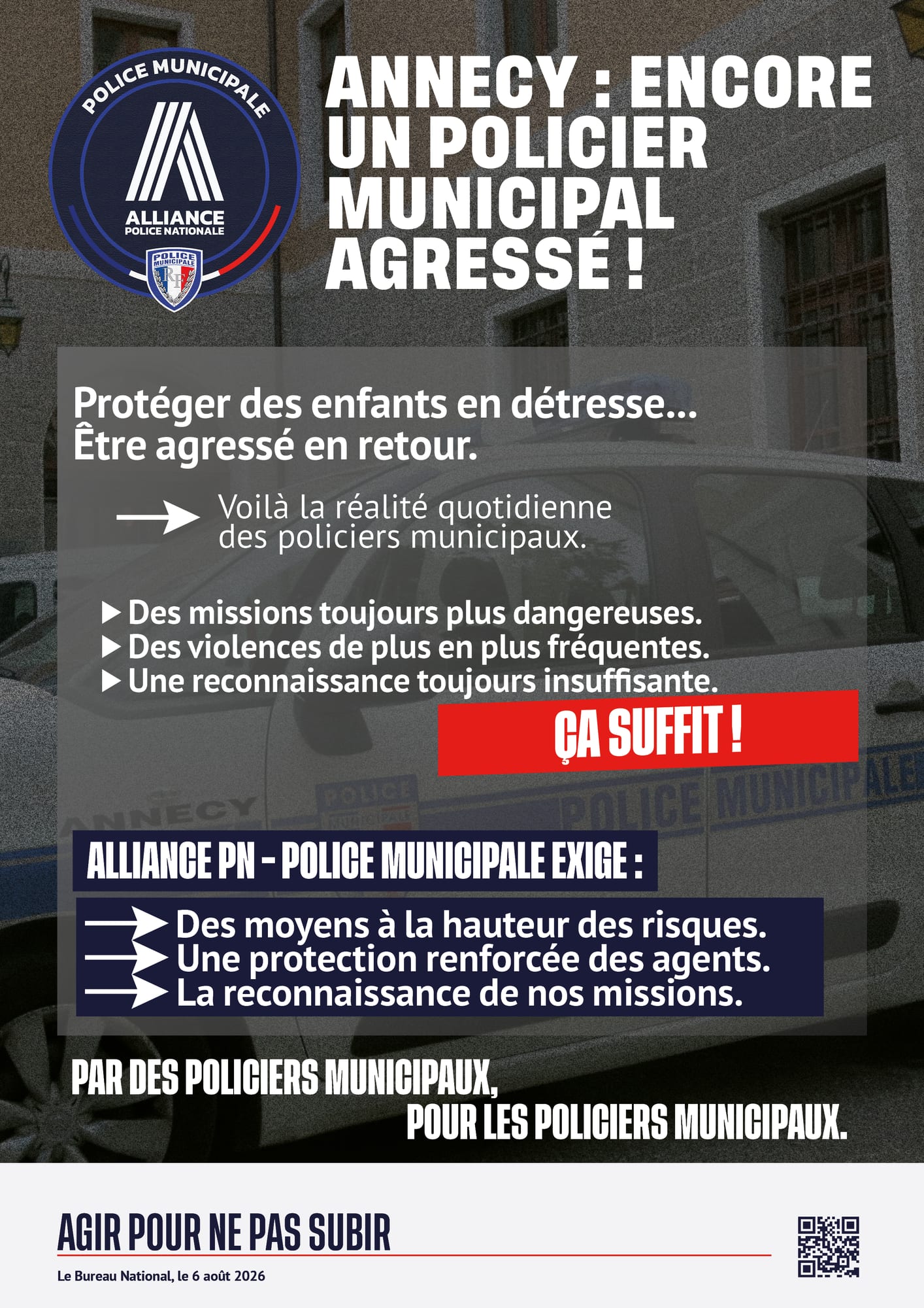 ANNNECY : encore un policier municipal agressé.