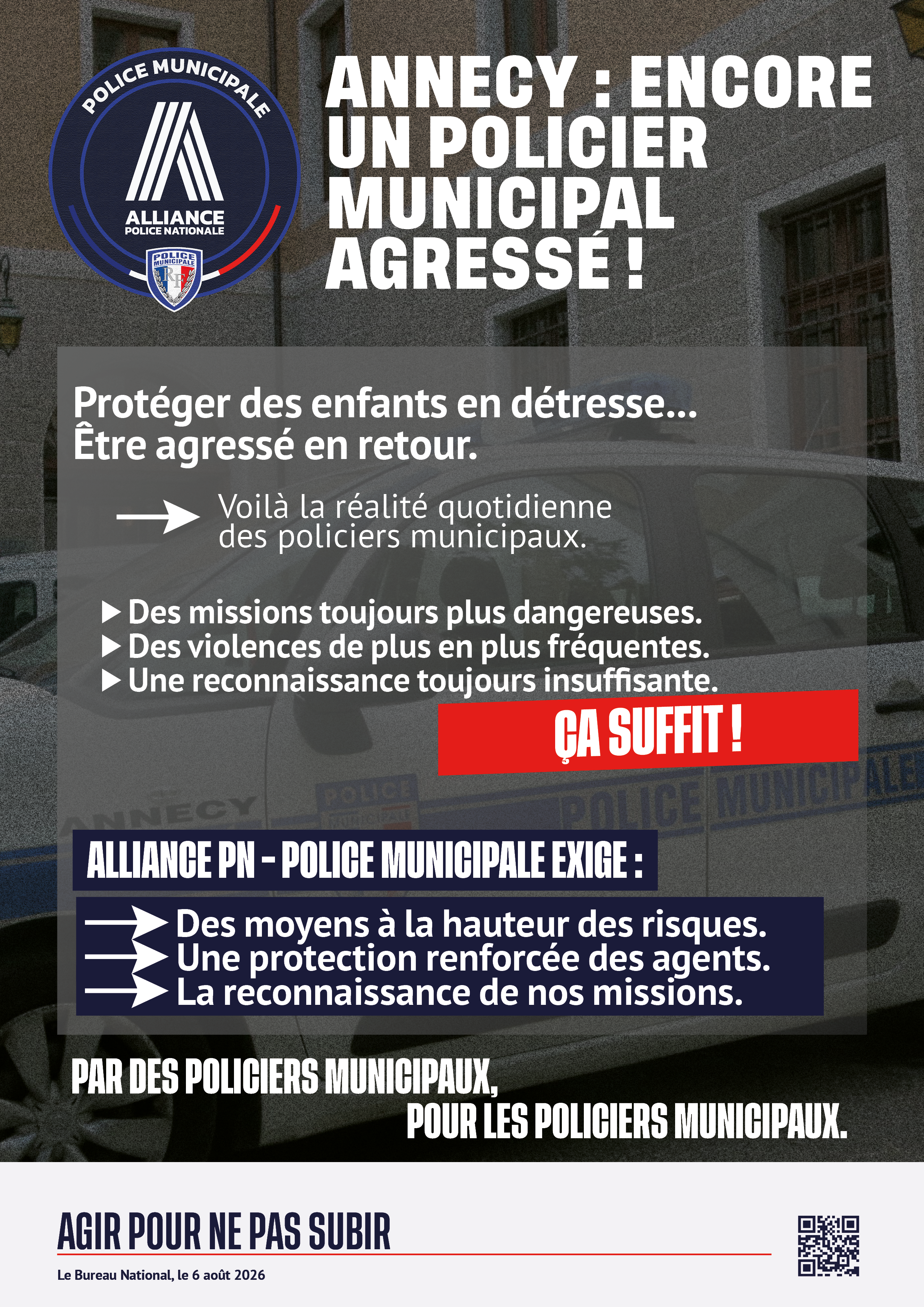 ANNNECY : encore un policier municipal agressé.