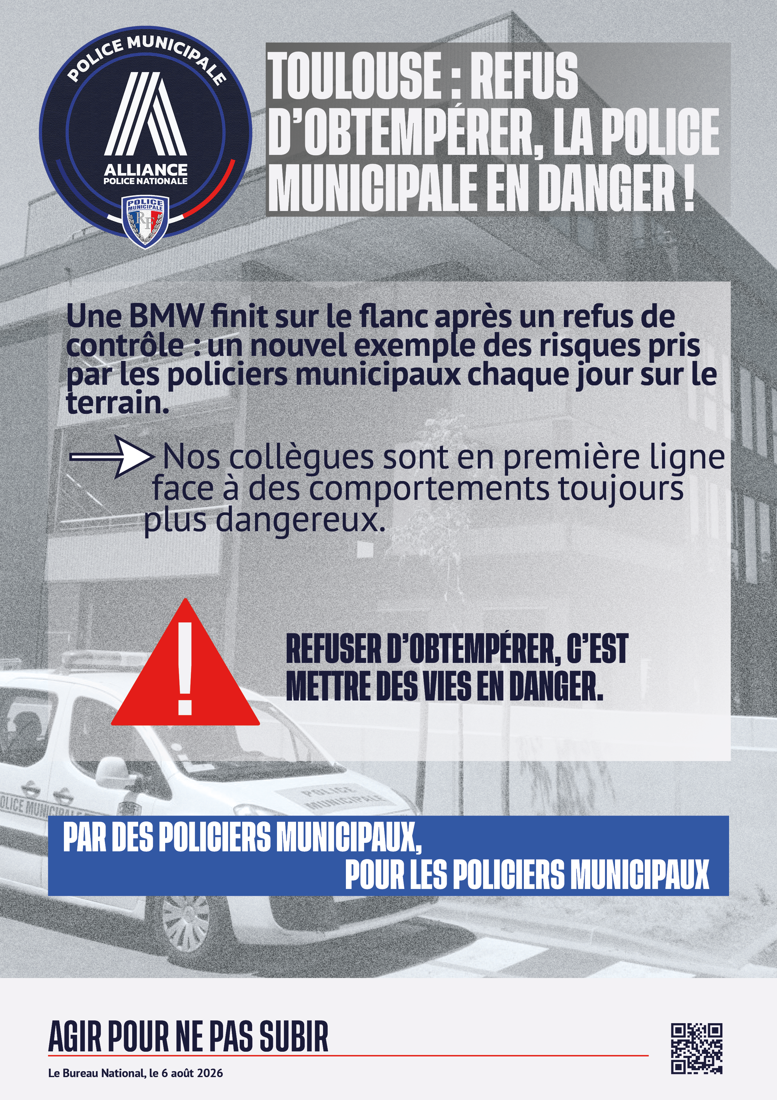 Toulouse : refus d'obtempérer, la police municipale en danger.