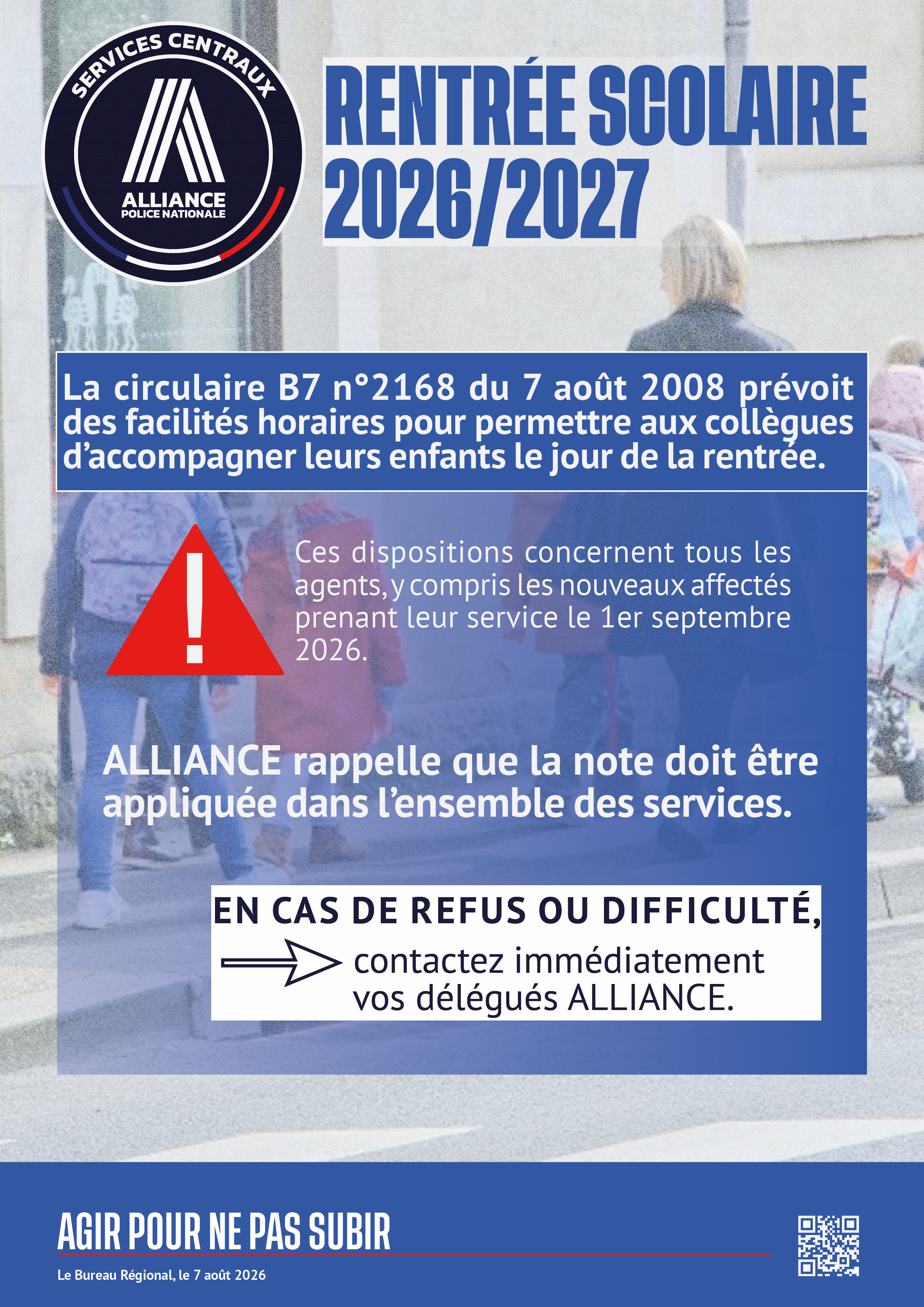 Rentrée scolaire 2026/2027 circulaire B7