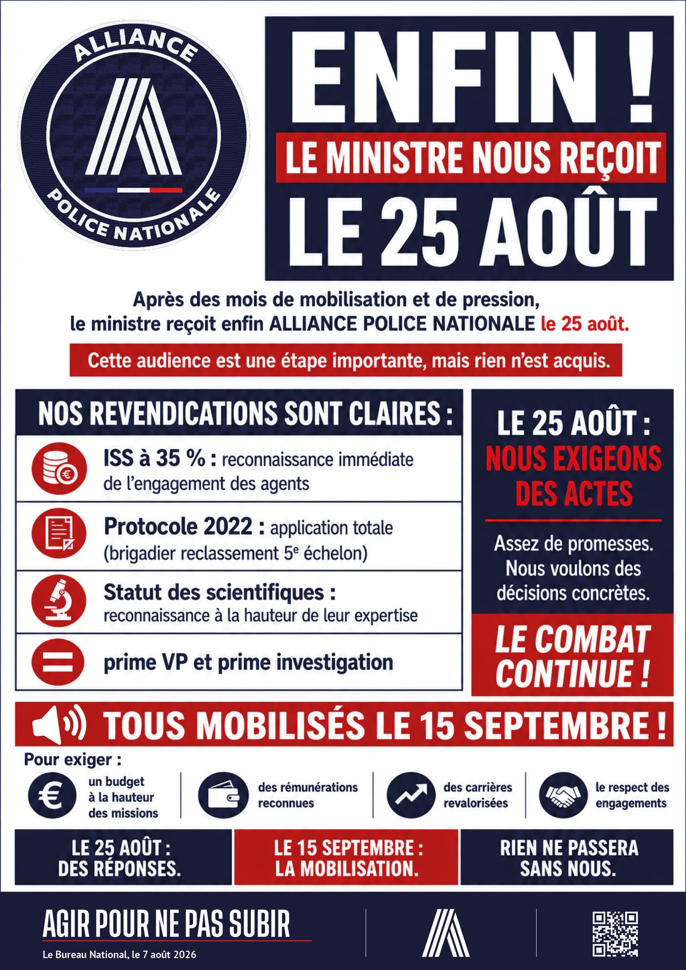 enfin ! le ministre nous reçoit le 25 août