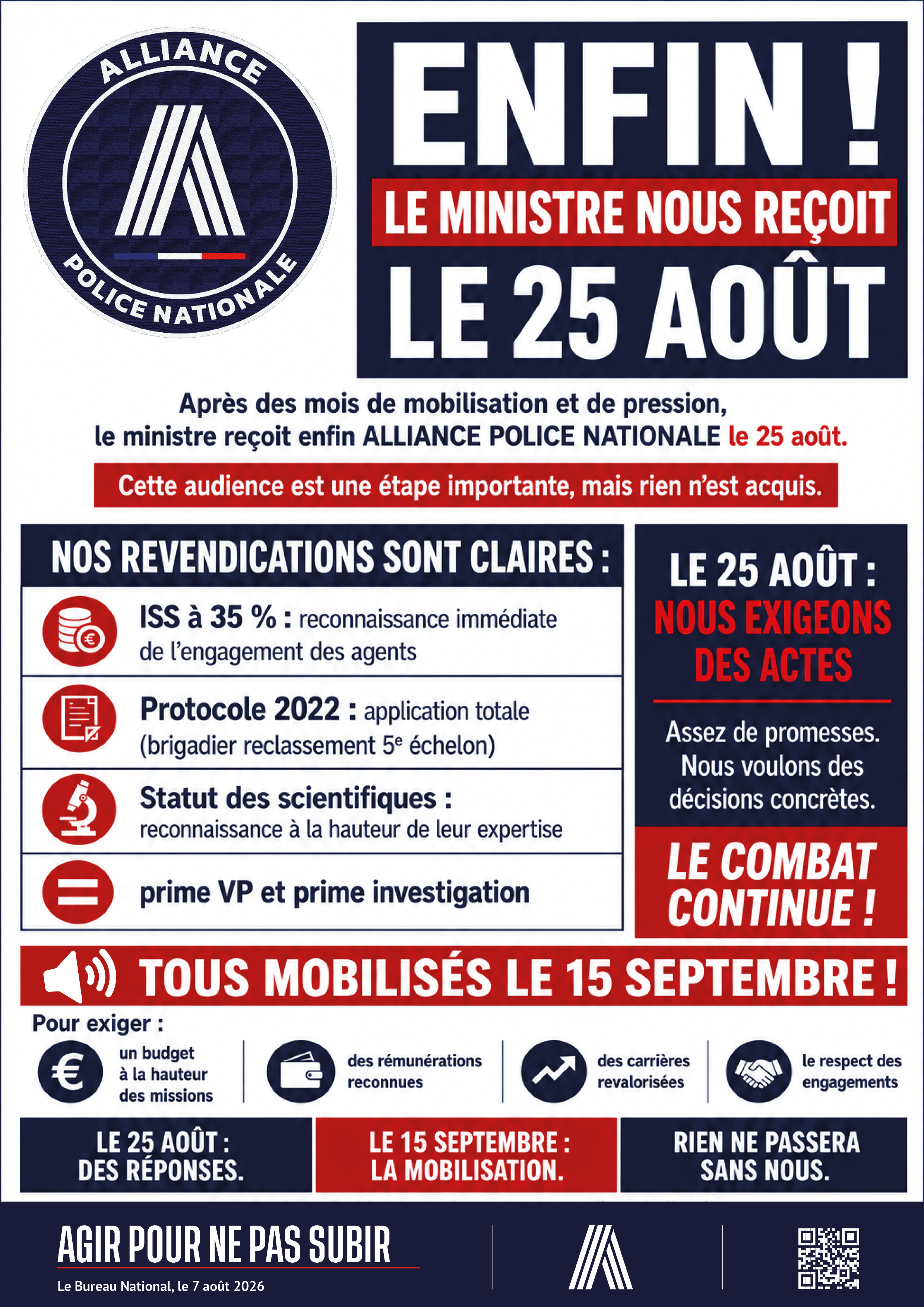 enfin ! le ministre nous reçoit le 25 août