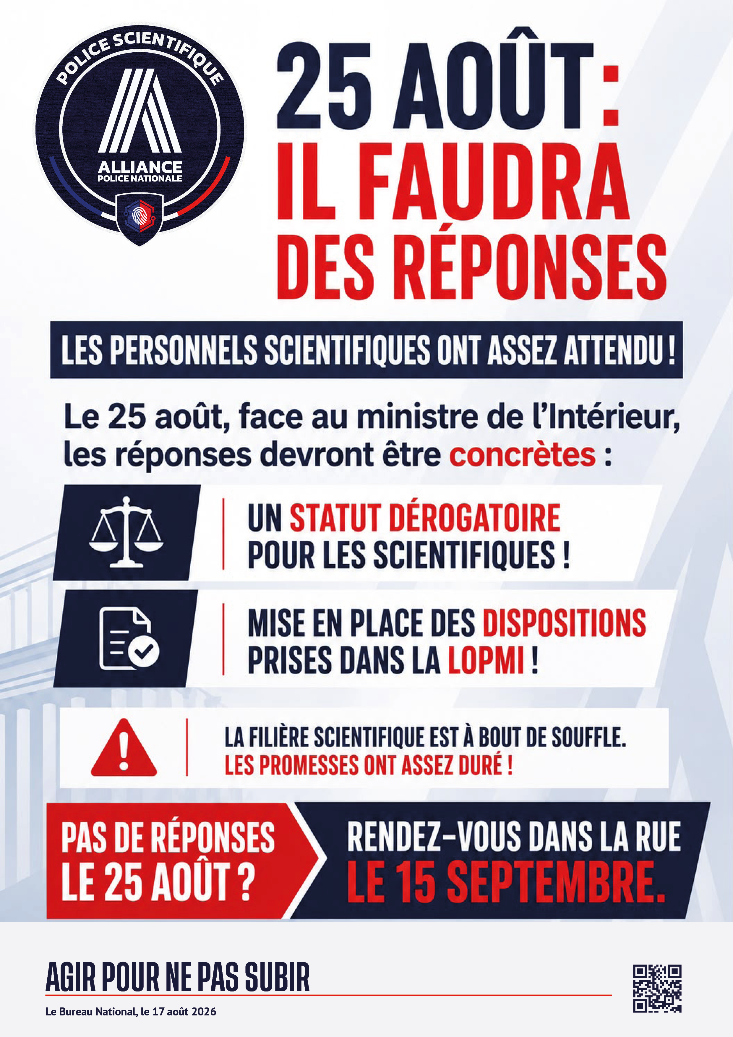 25 août, il faudra des réponses .