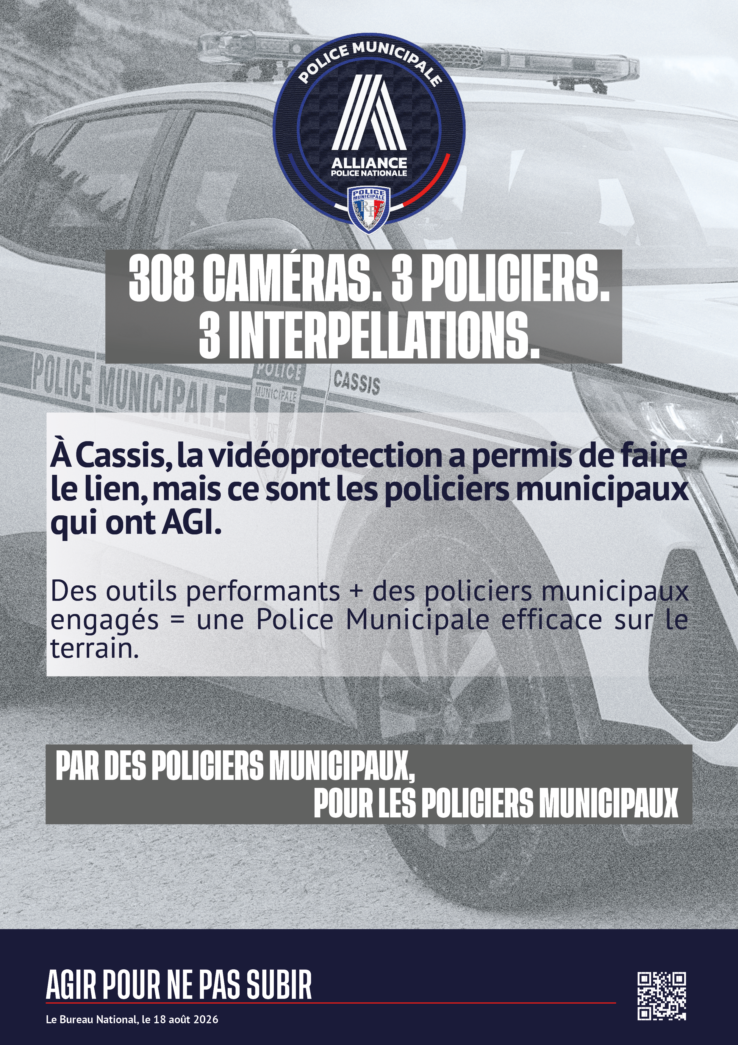 308 caméras, 3 policiers, 3 interpellations.