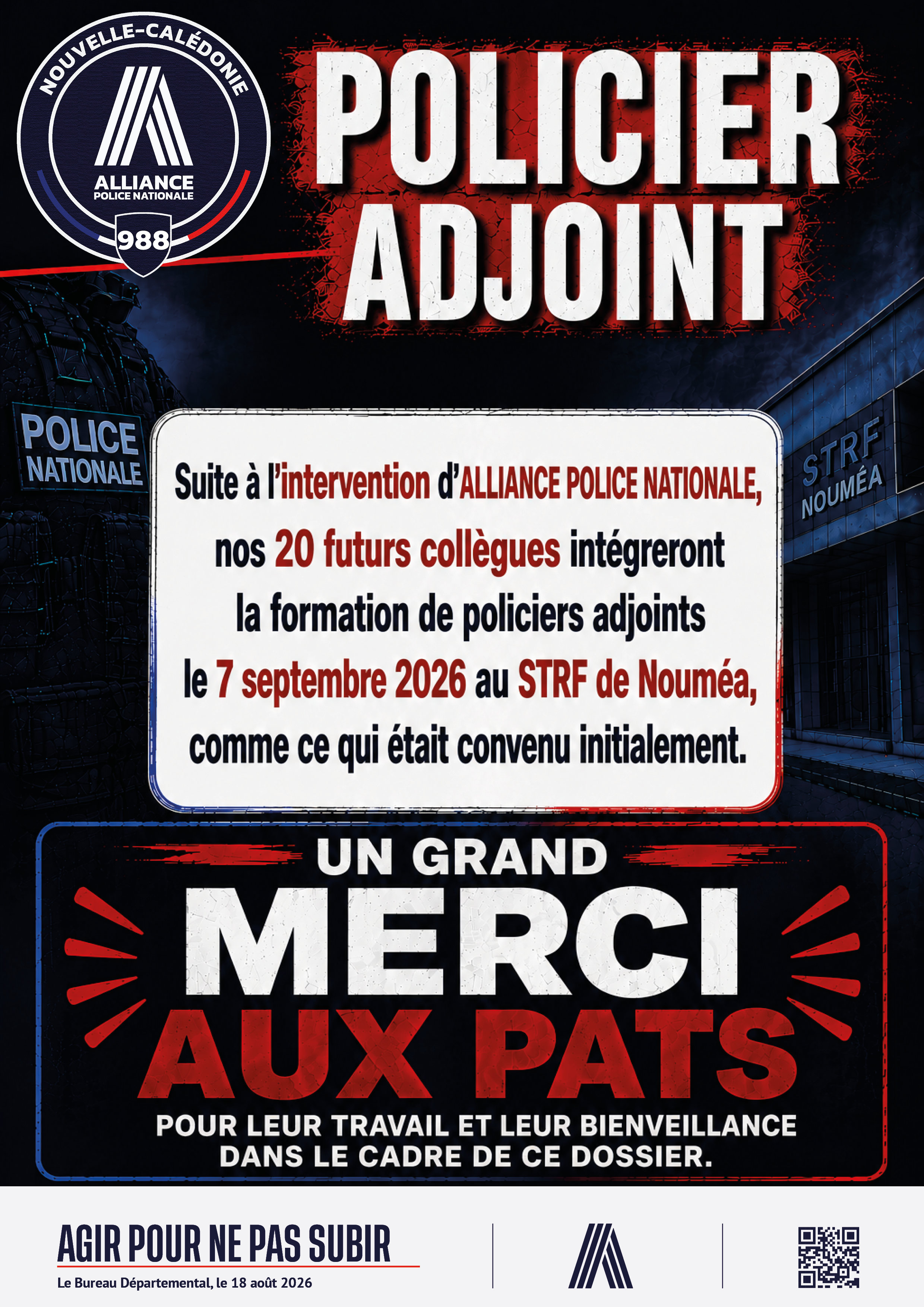 intégration des policiers adjoint au STRF
