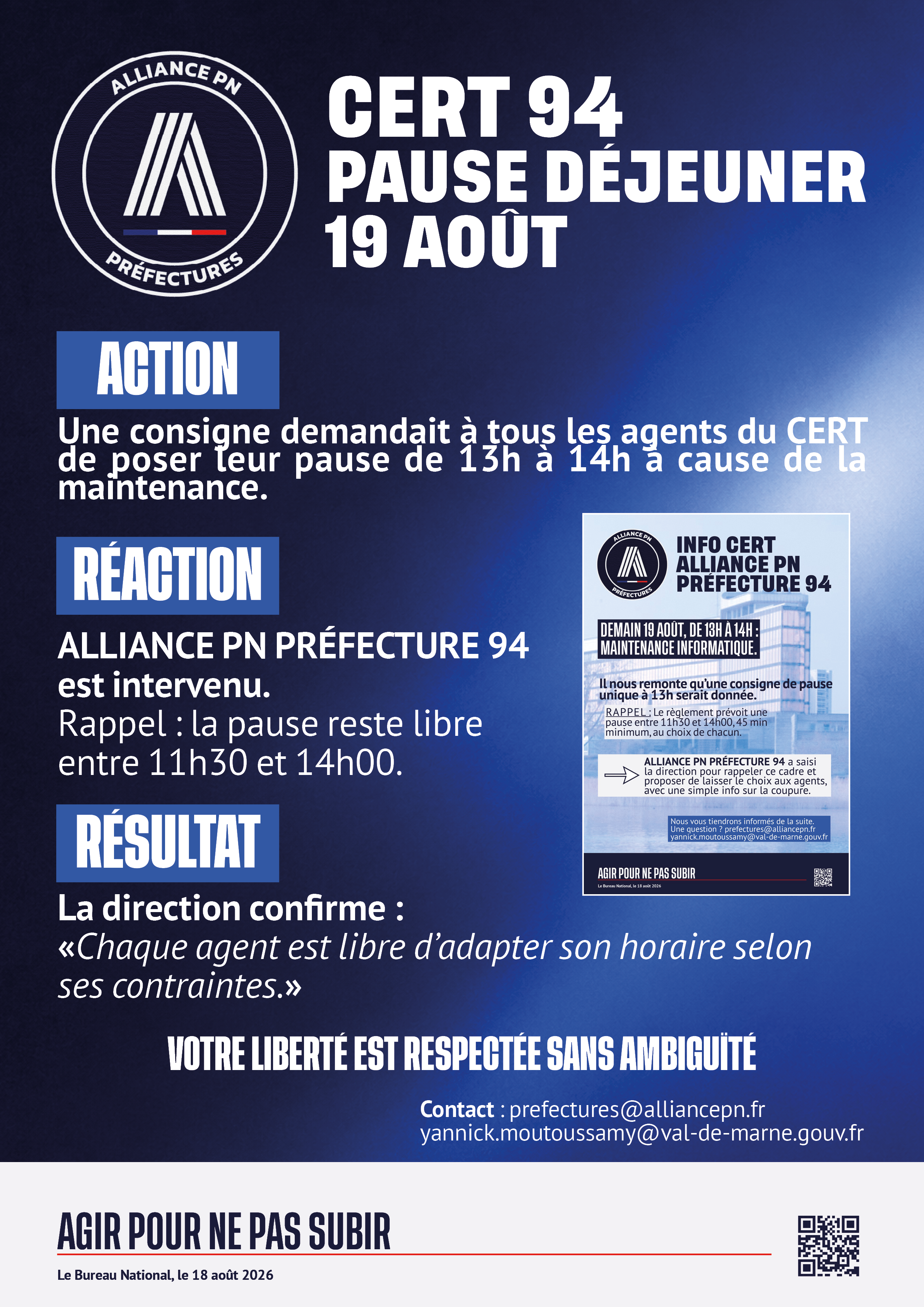 CERT 94 : pause déjeuner 19 août