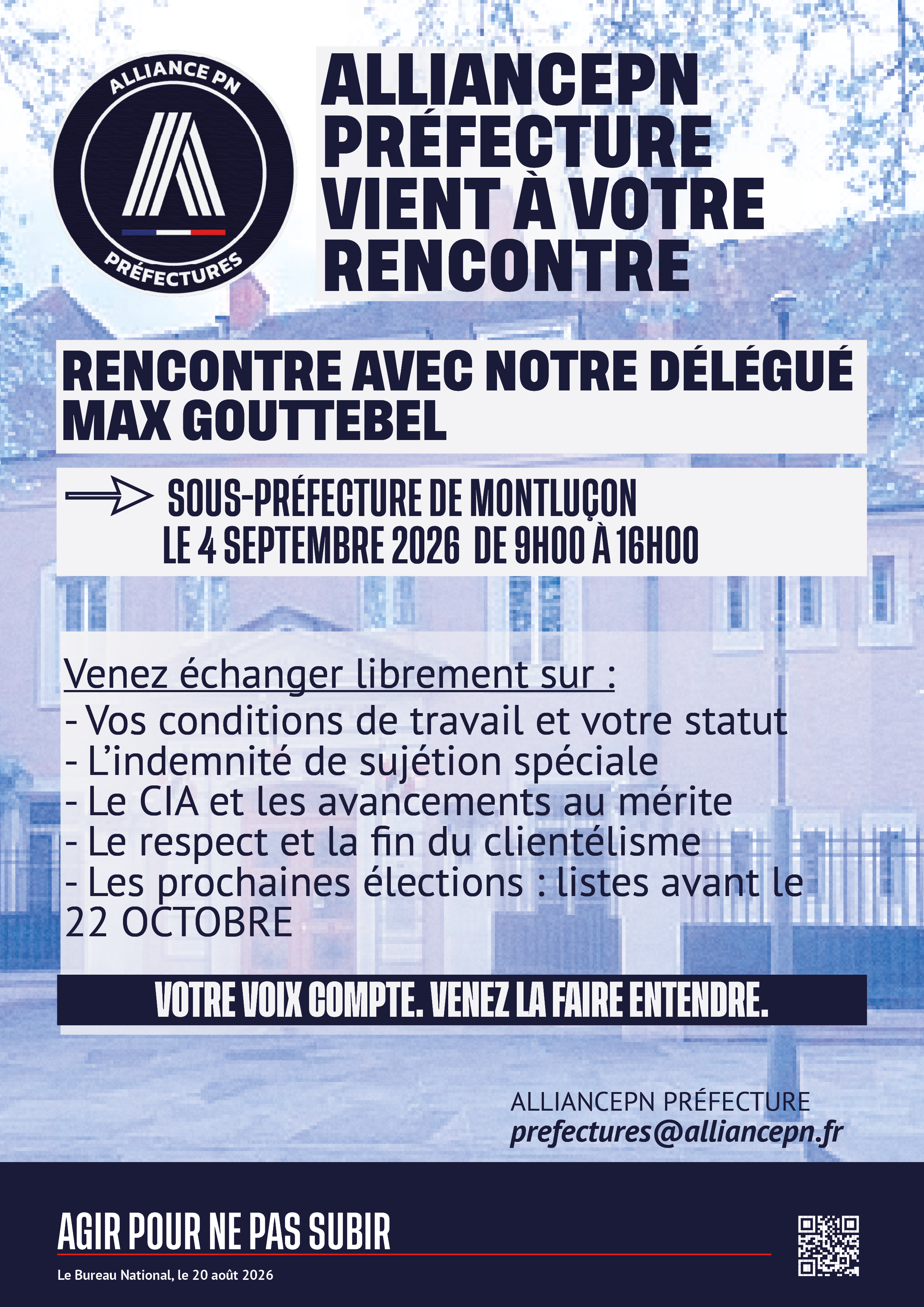 Montluçon : ALLIANCEPN Préfecture vient à votre rencontre.