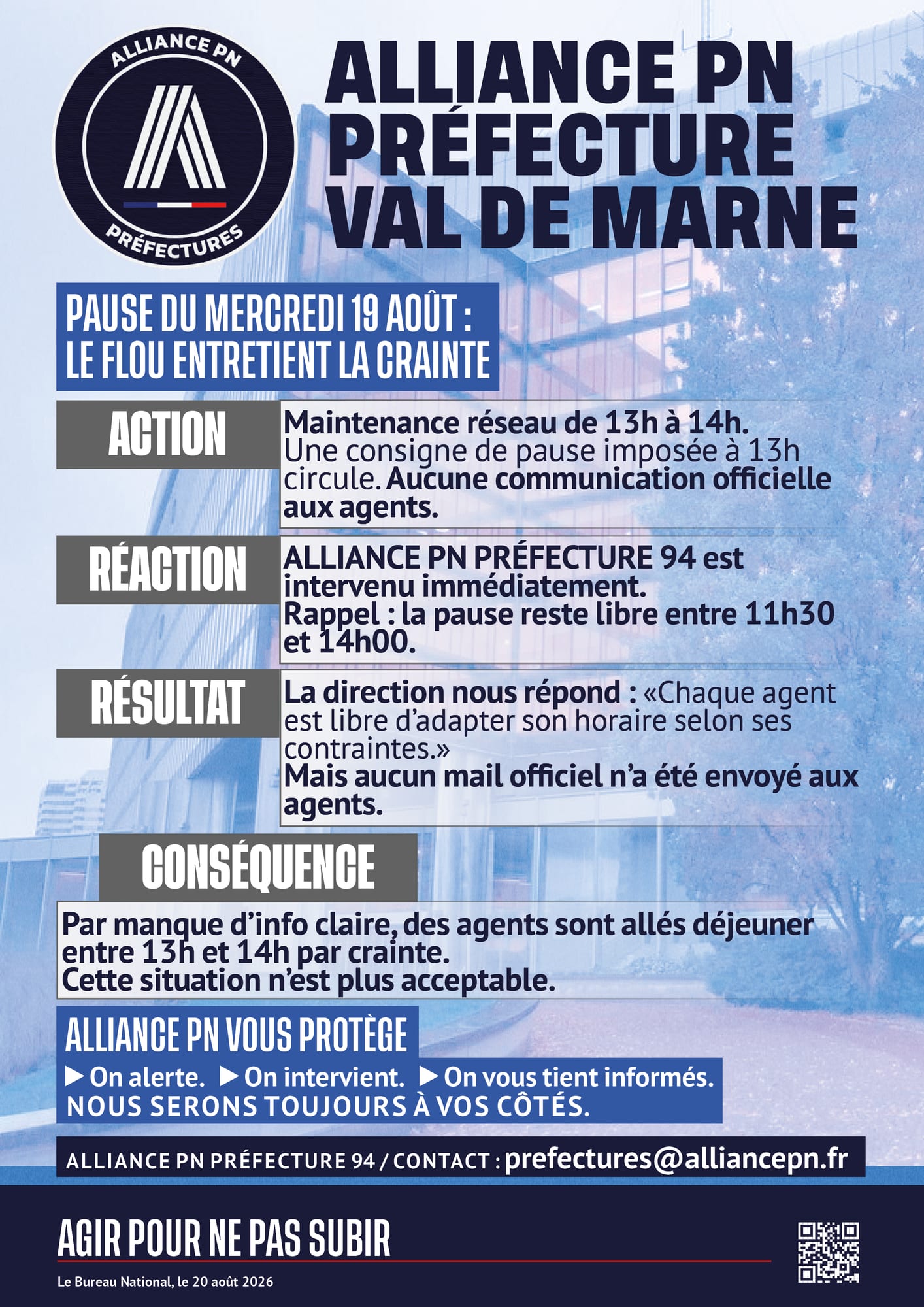 Préfecture du val de marne : le flou entretient la crainte.