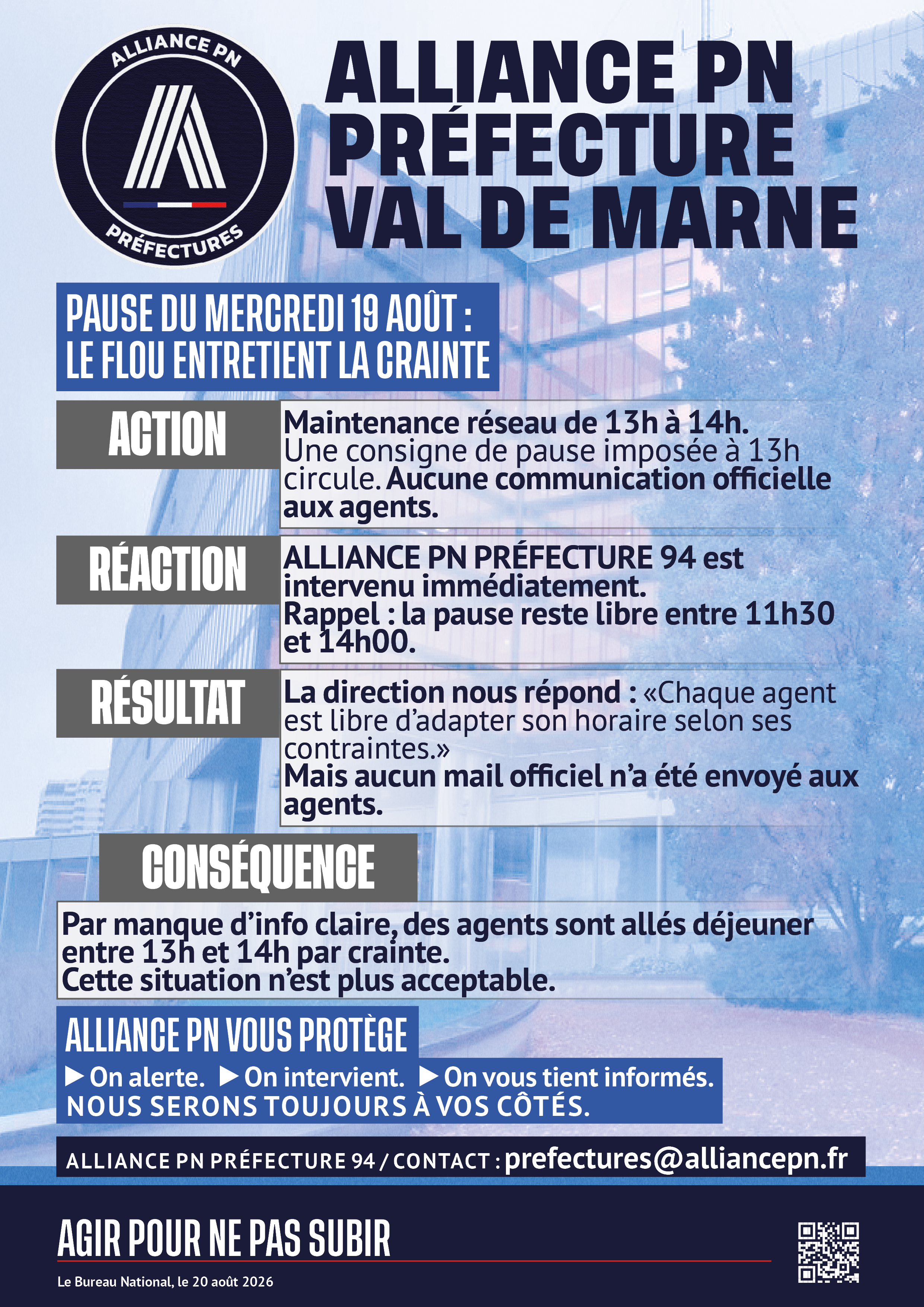 Préfecture du val de marne : le flou entretient la crainte.