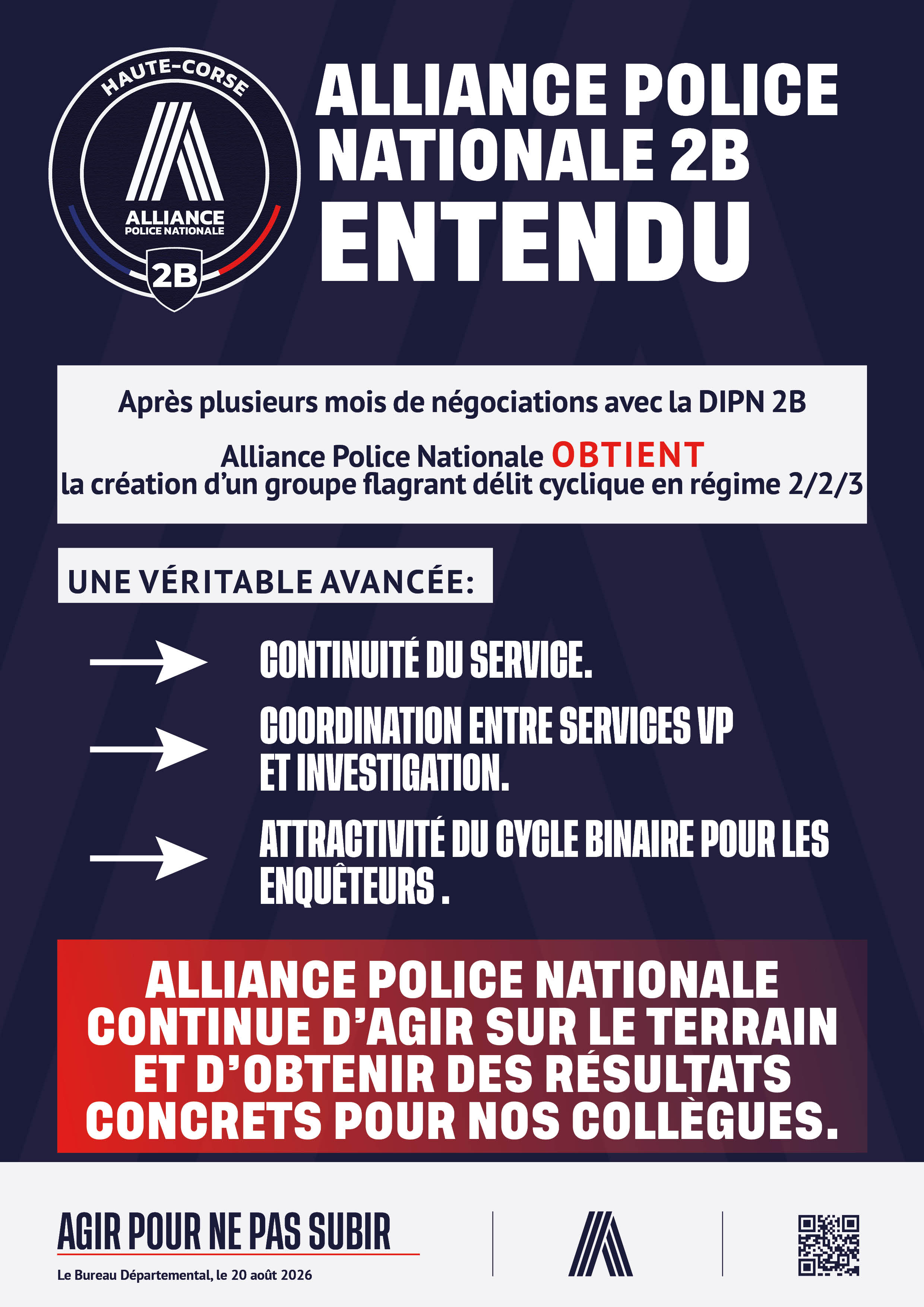 Alliance Police Nationale 2B entendu
