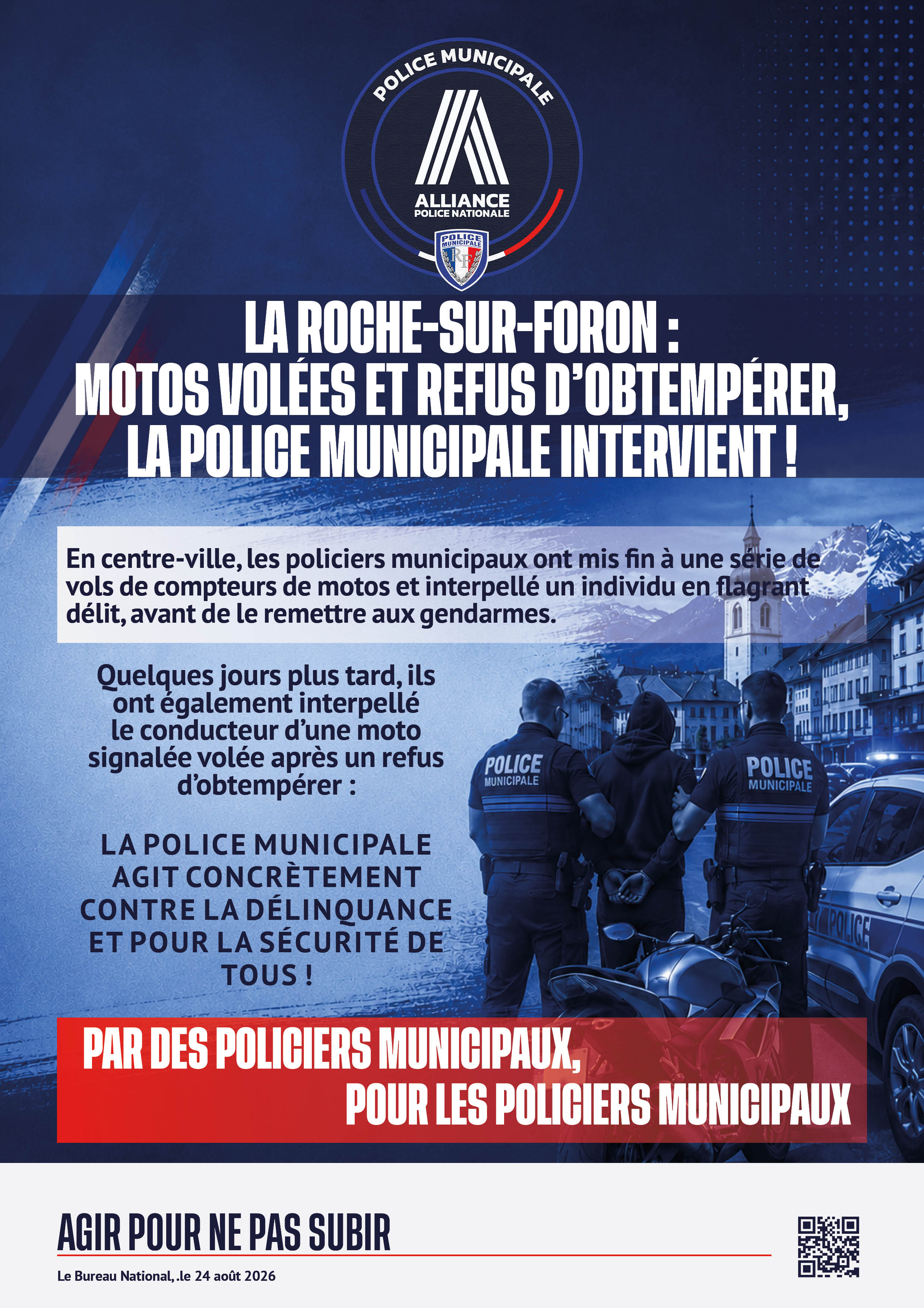 LA ROCHE-SUR-FORON : MOTOS VOLÉES ET REFUS D’OBTEMPÉRER, LA POLICE MUNICIPALE INTERVIENT !