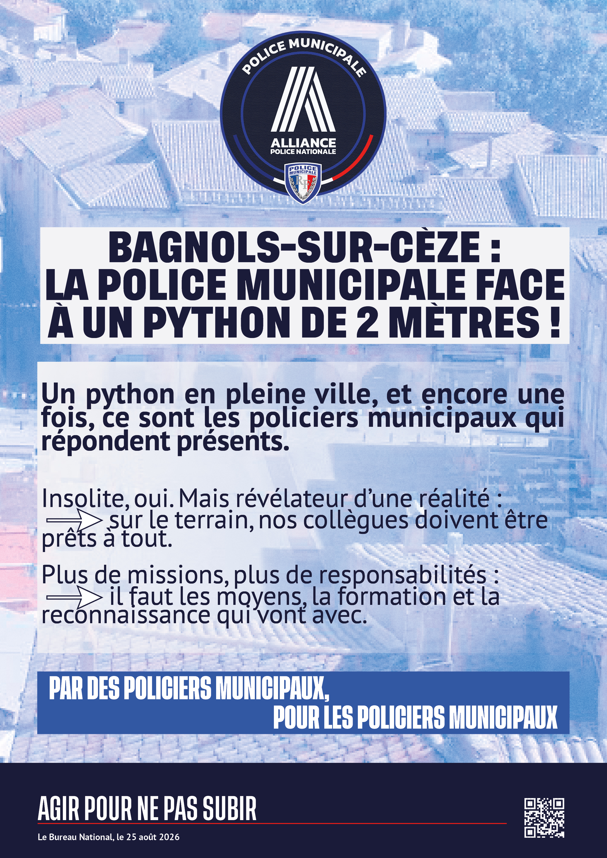 bagnols-sur-cèze : la police municipale face à un python de 2 mètres !