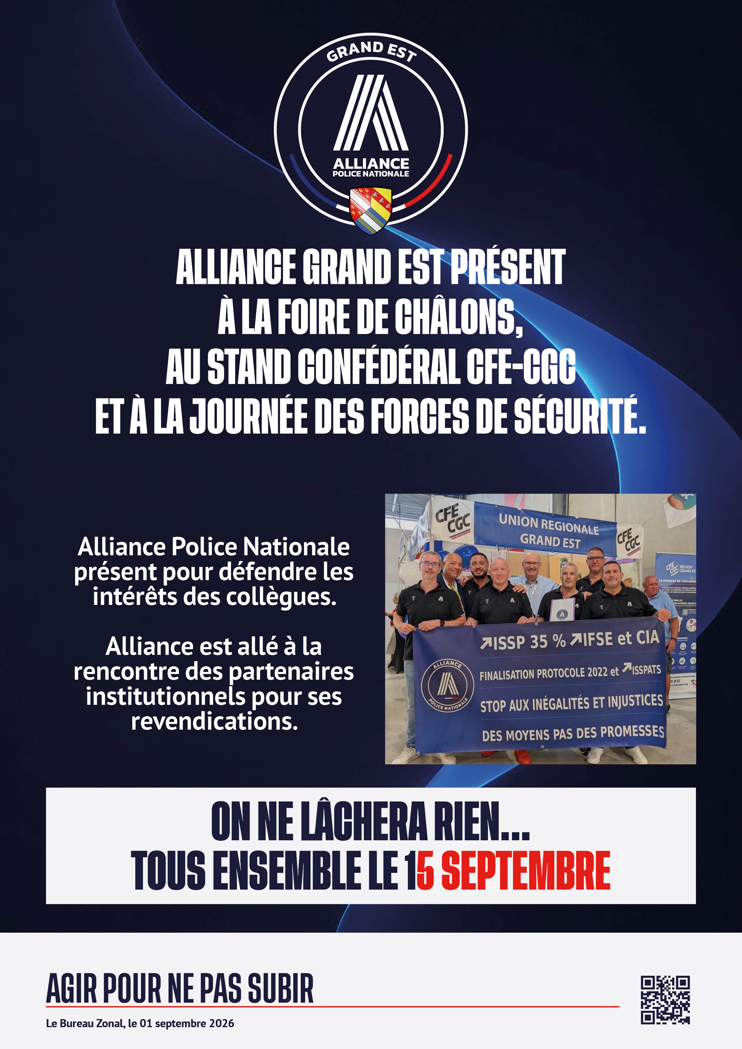 Alliance Grand Est présent à la Foire de Châlons, au stand confédéral CFE-CGC et à la Journée des forces de sécurité.