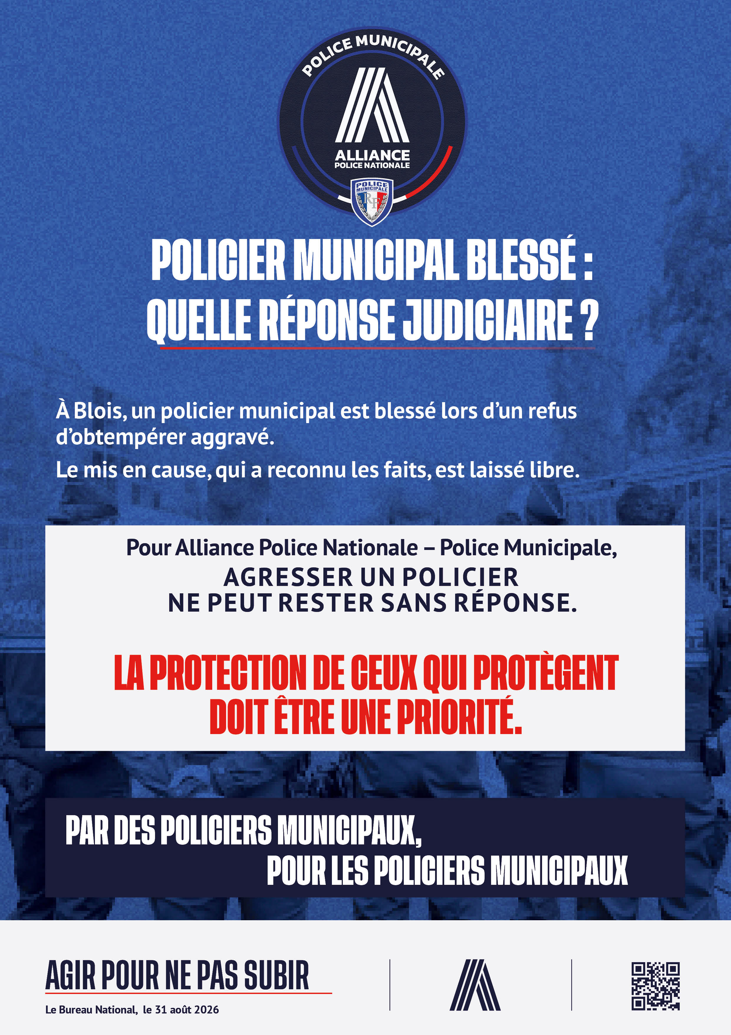 POLICIER MUNICIPAL BLESSÉ : QUELLE RÉPONSE JUDICIAIRE ?