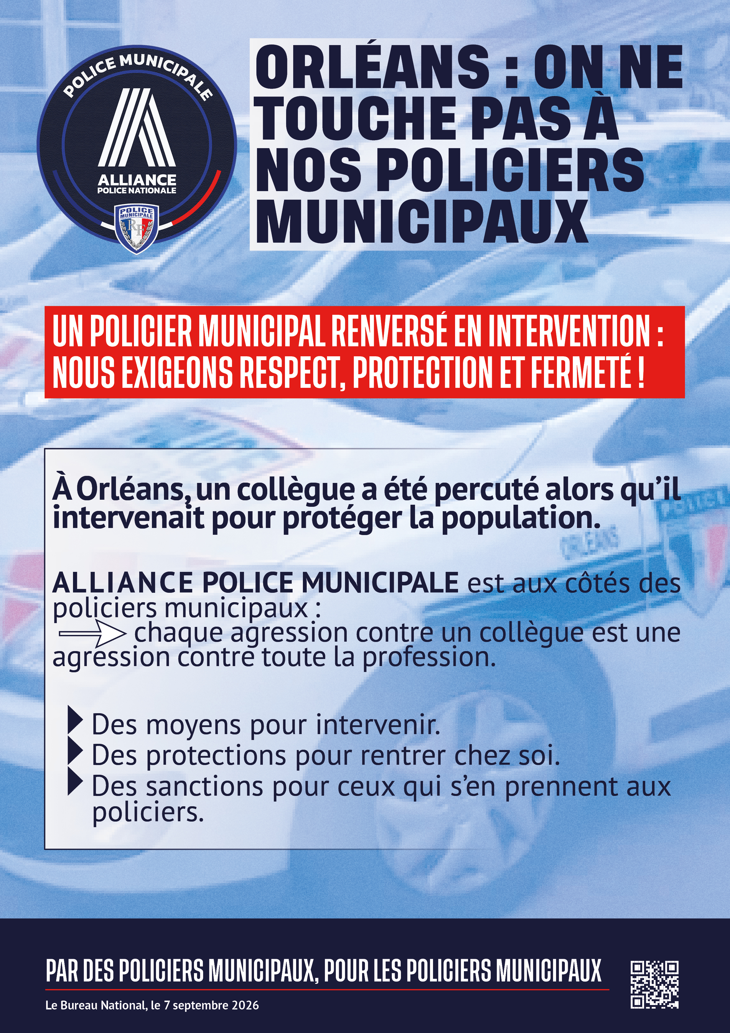 Orléans : on ne touche pas à nos policiers municipaux