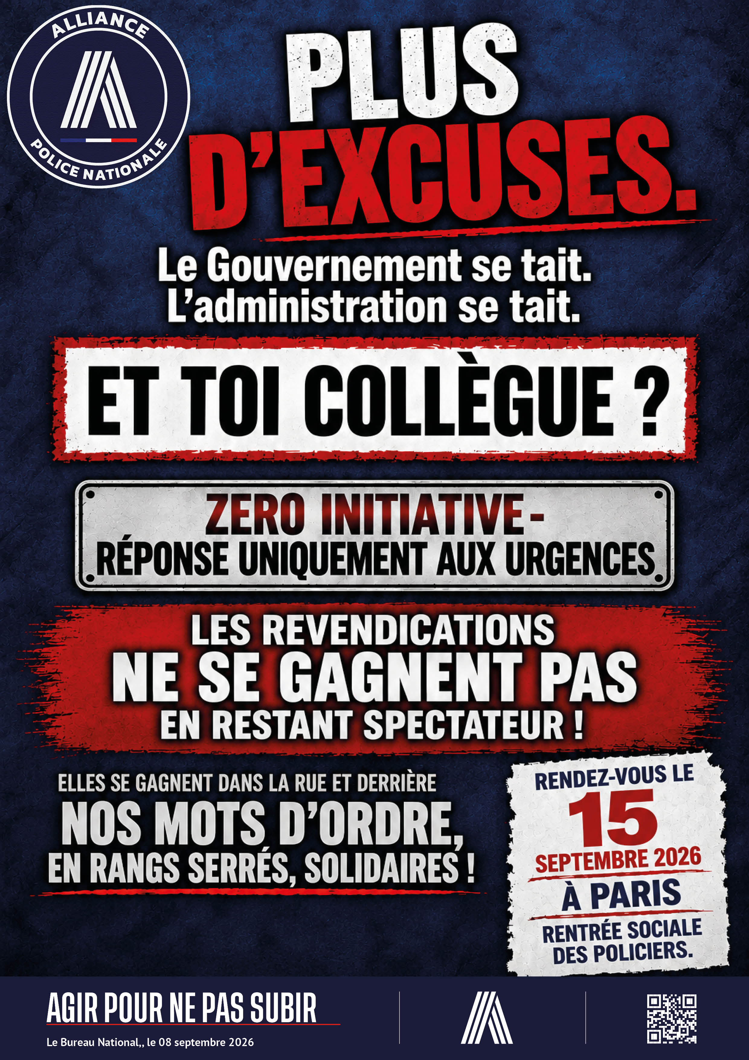 PLUS D’EXCUSES.
