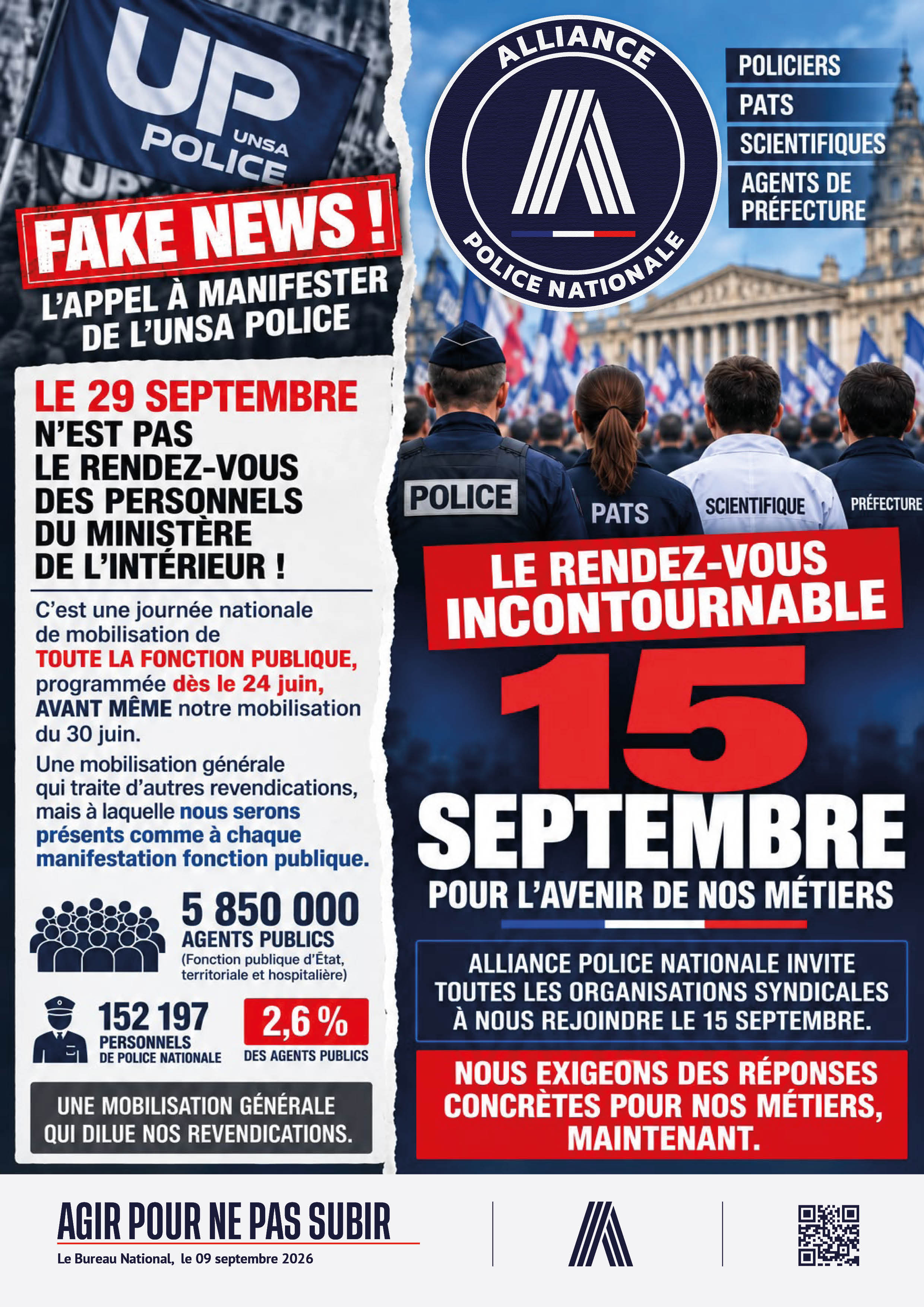 FAKE NEWS ! L’APPEL À MANIFESTER DE L’UNSA POLICE