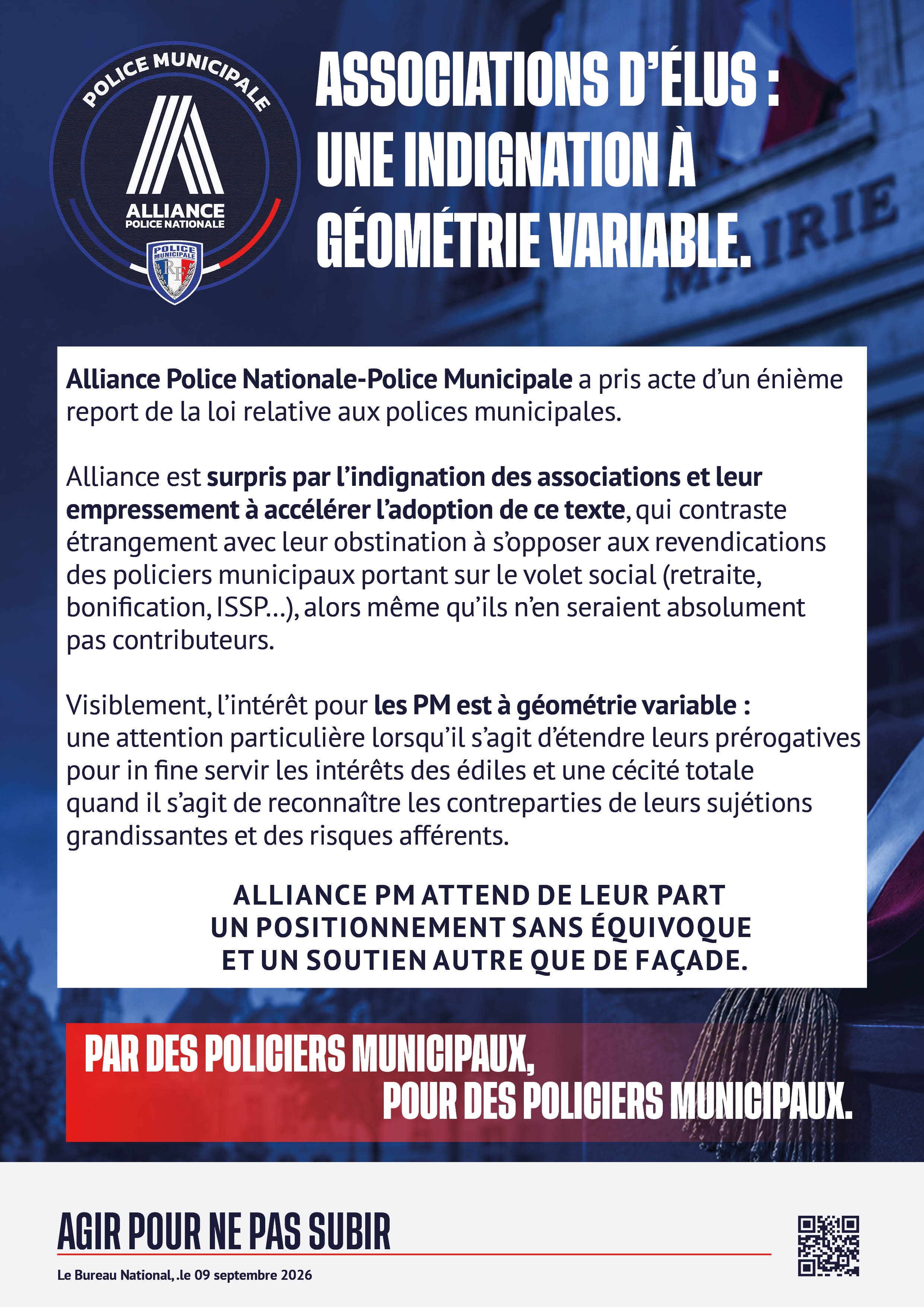 Associations d’élus : une indignation à géométrie variable.