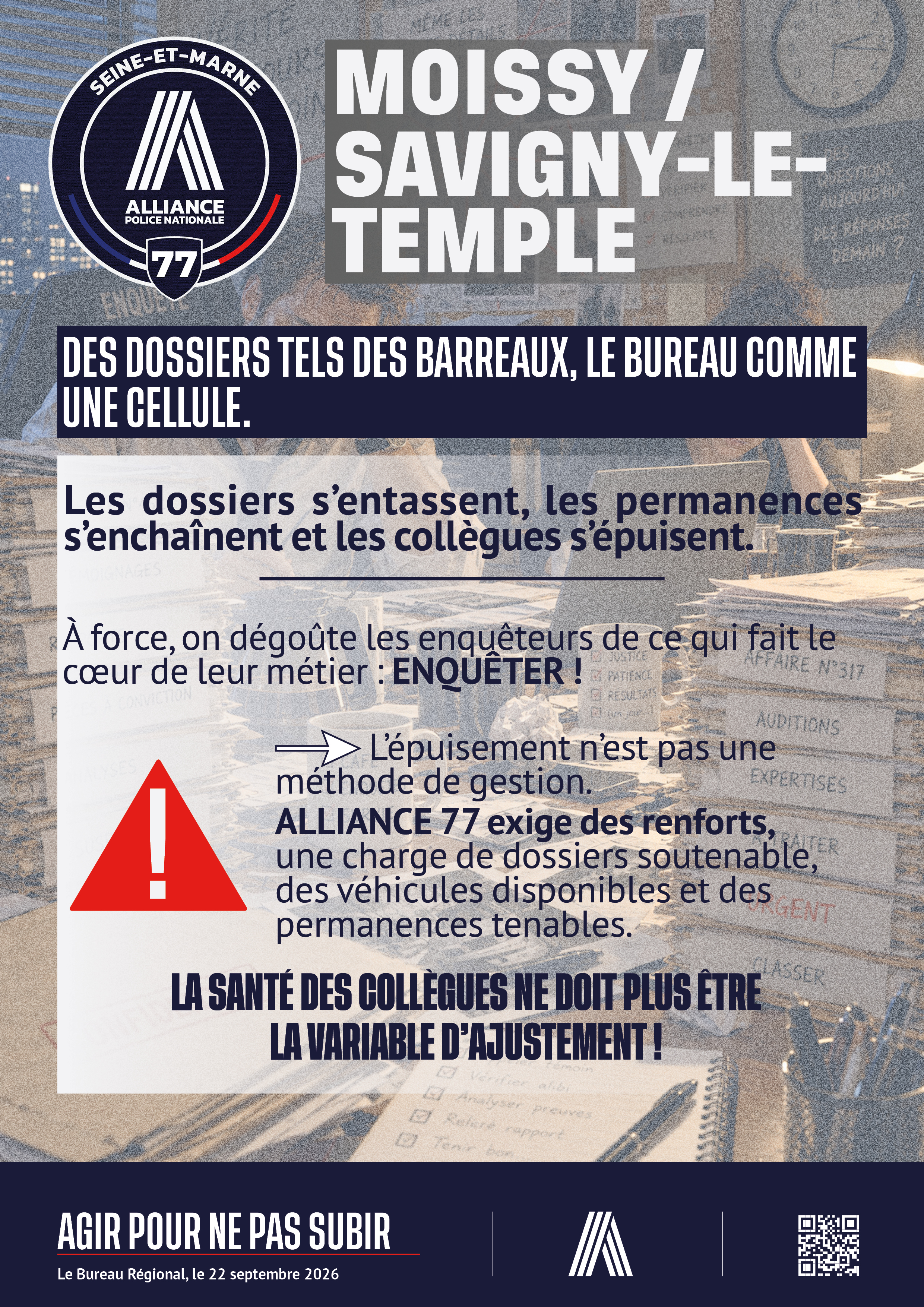 Moissy / Savigny le Temple : ENQUÊTEURS À BOUT DE SOUFFLE !