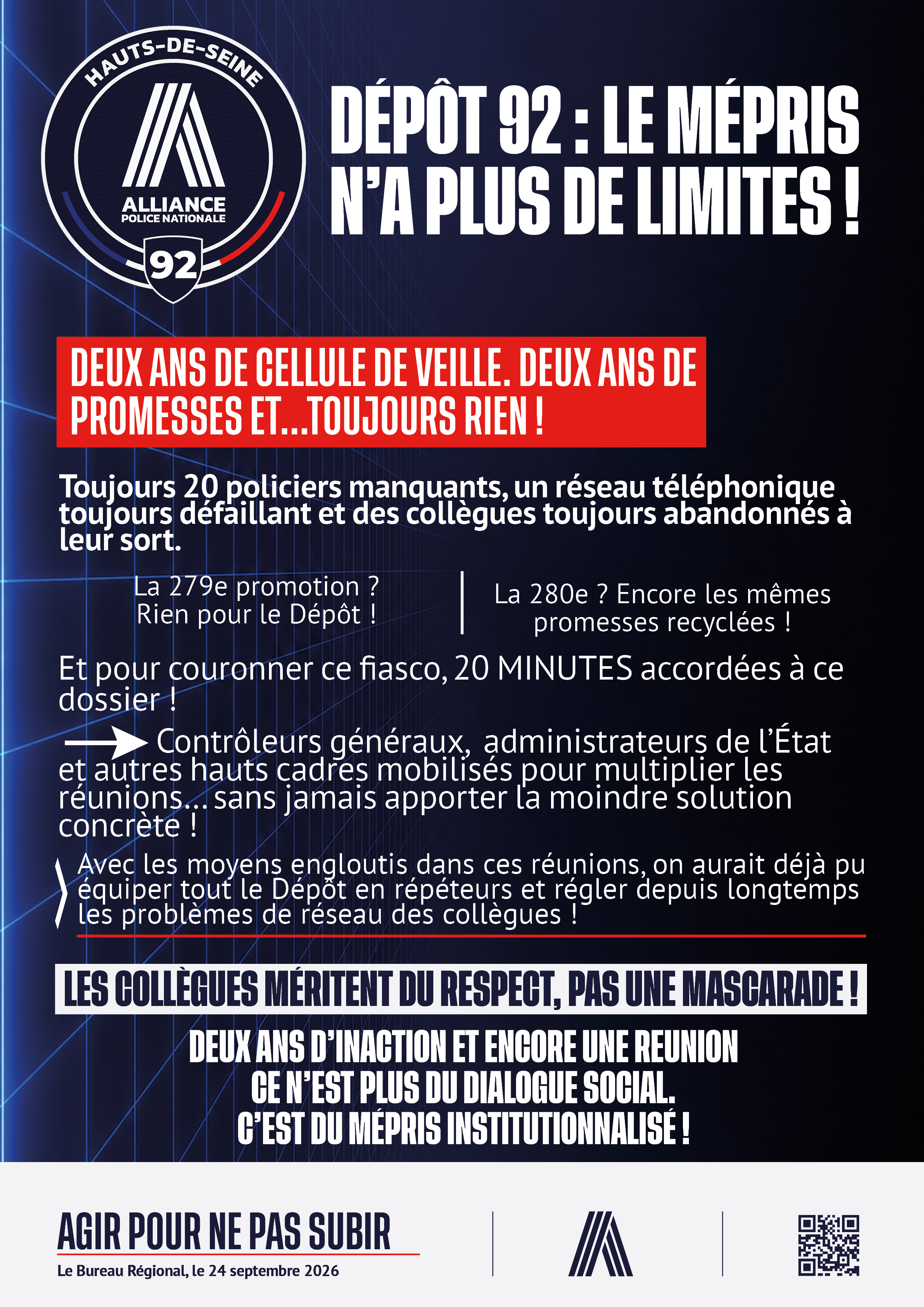 Dépôt 92 : le mépris n'a plus de limite !