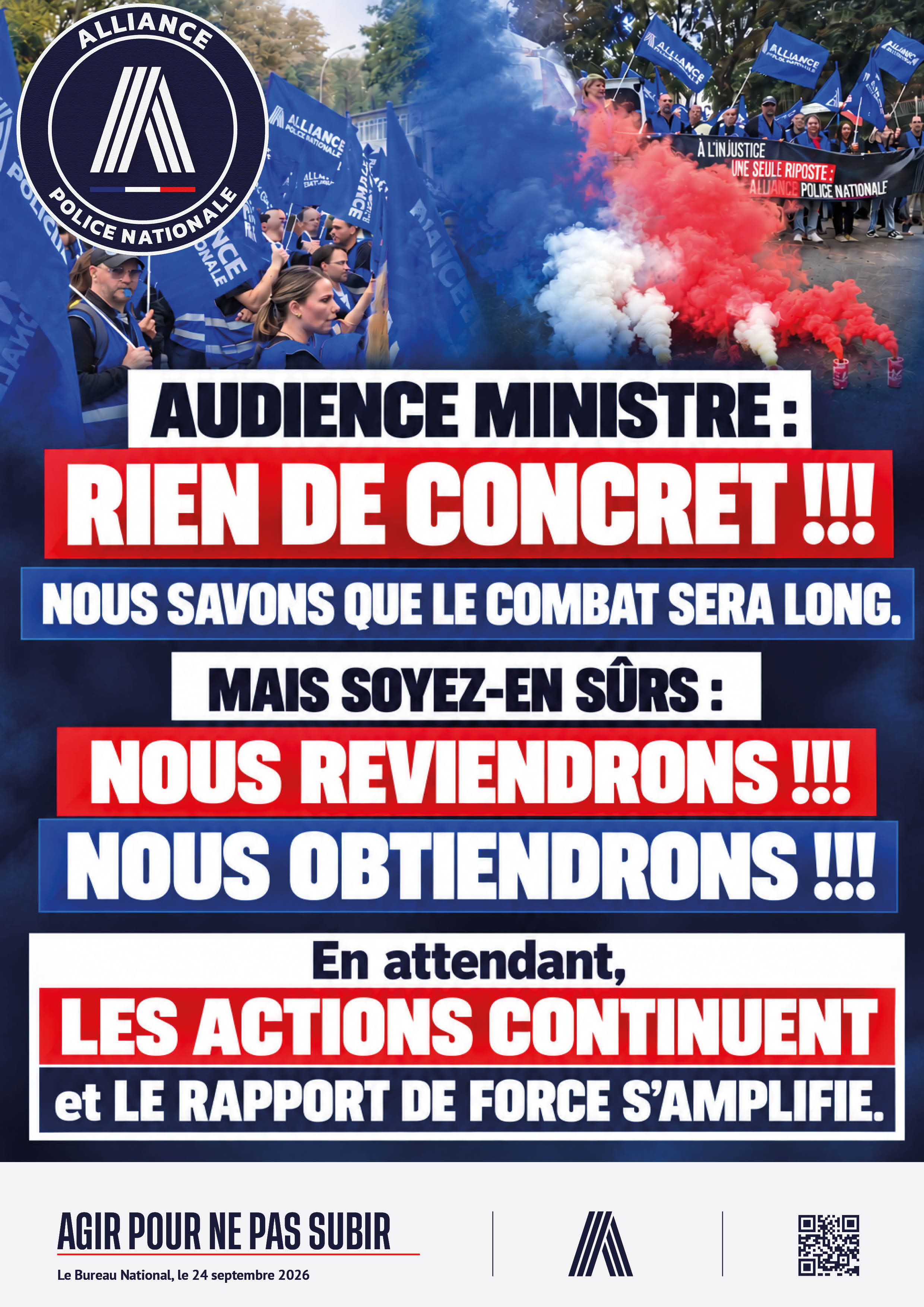 AUDIENCE MINISTRE : RIEN DE CONCRET !!!