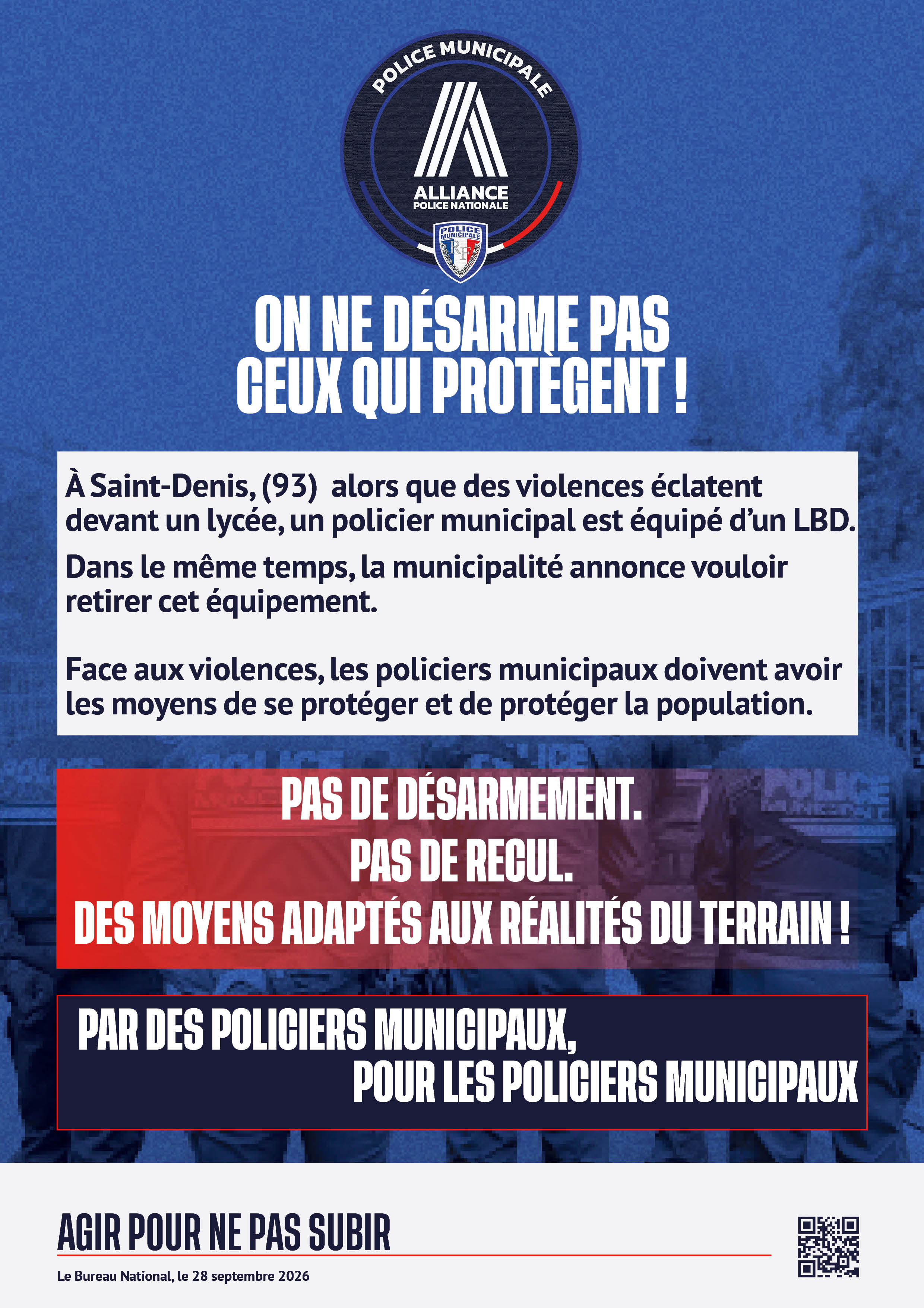 ON NE DÉSARME PAS CEUX QUI PROTÈGENT !