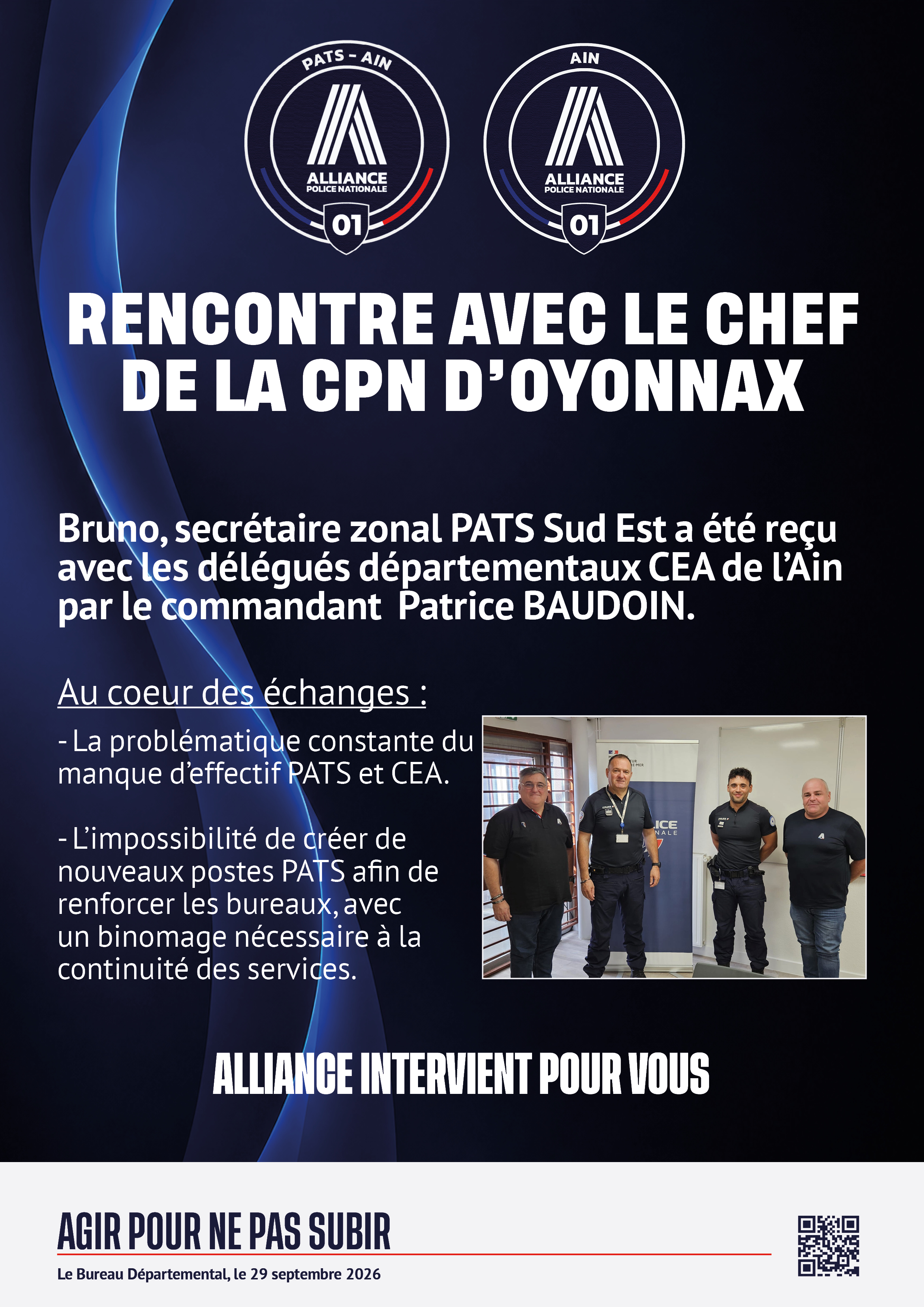 Oyonnax : rencontre avec le Chef de la CPN