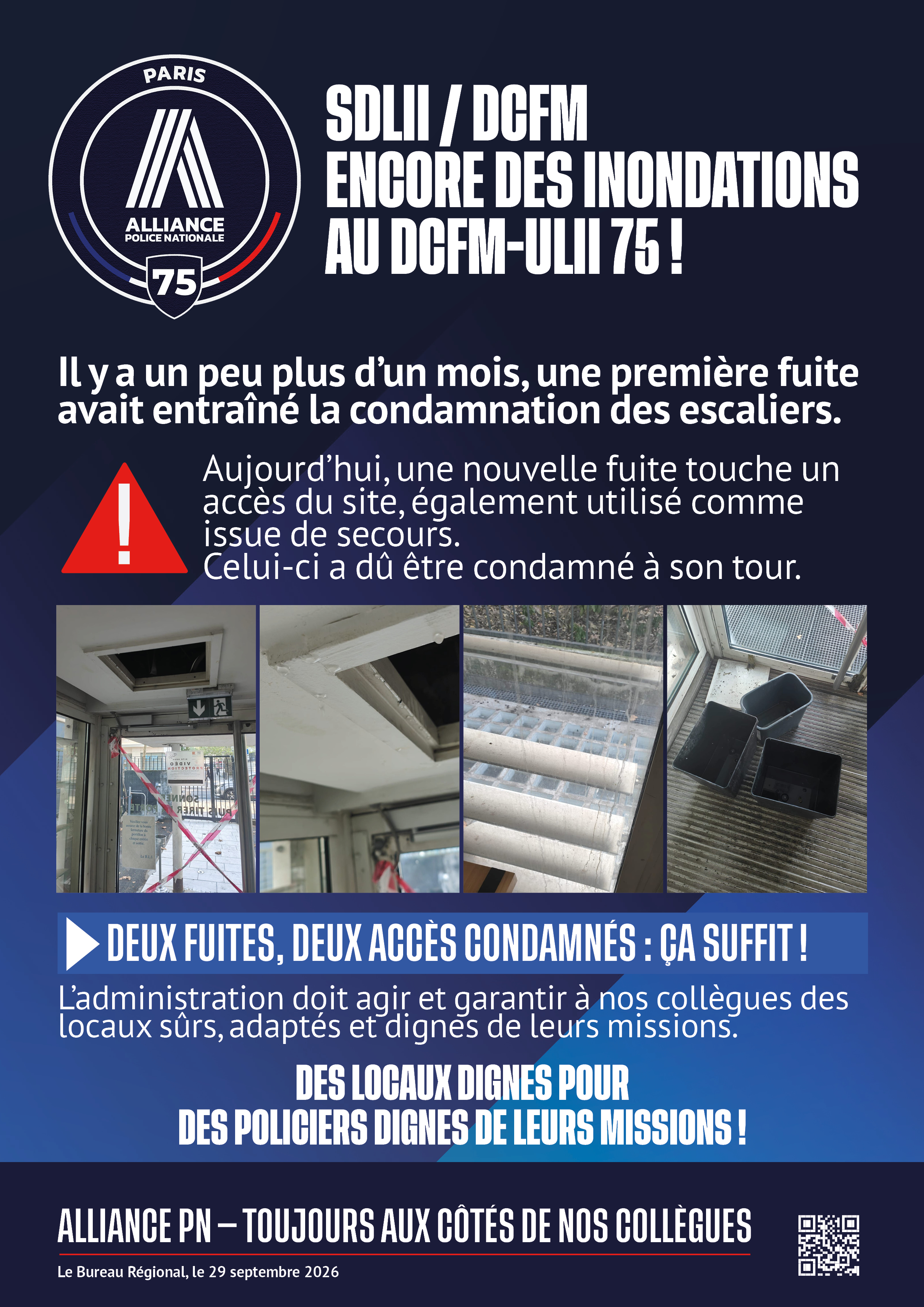 SDLII / DCFM encore des inondations au DCFM-ULII 75 !