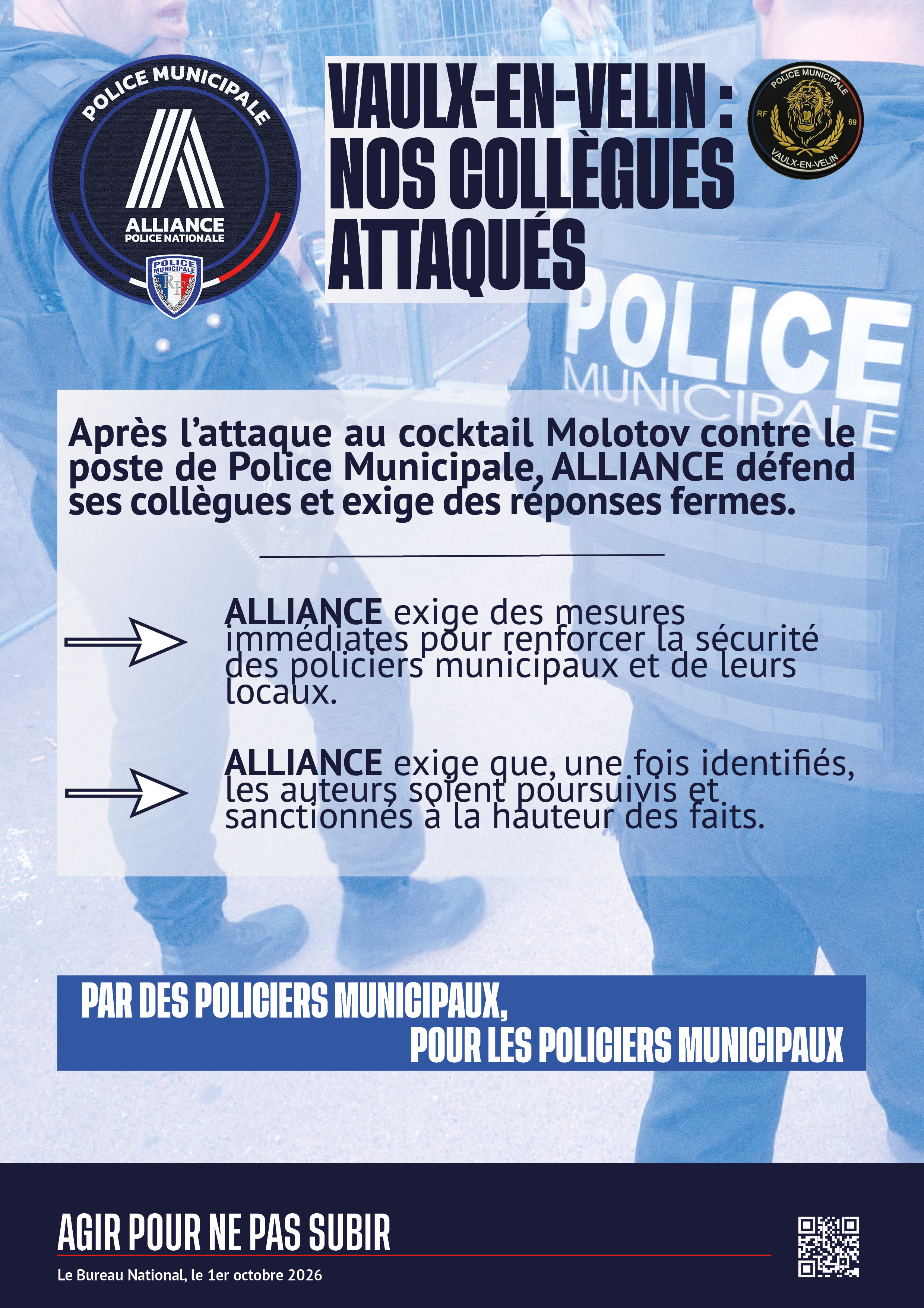 VAULX-EN-VELIN : nos collègues attaqués.