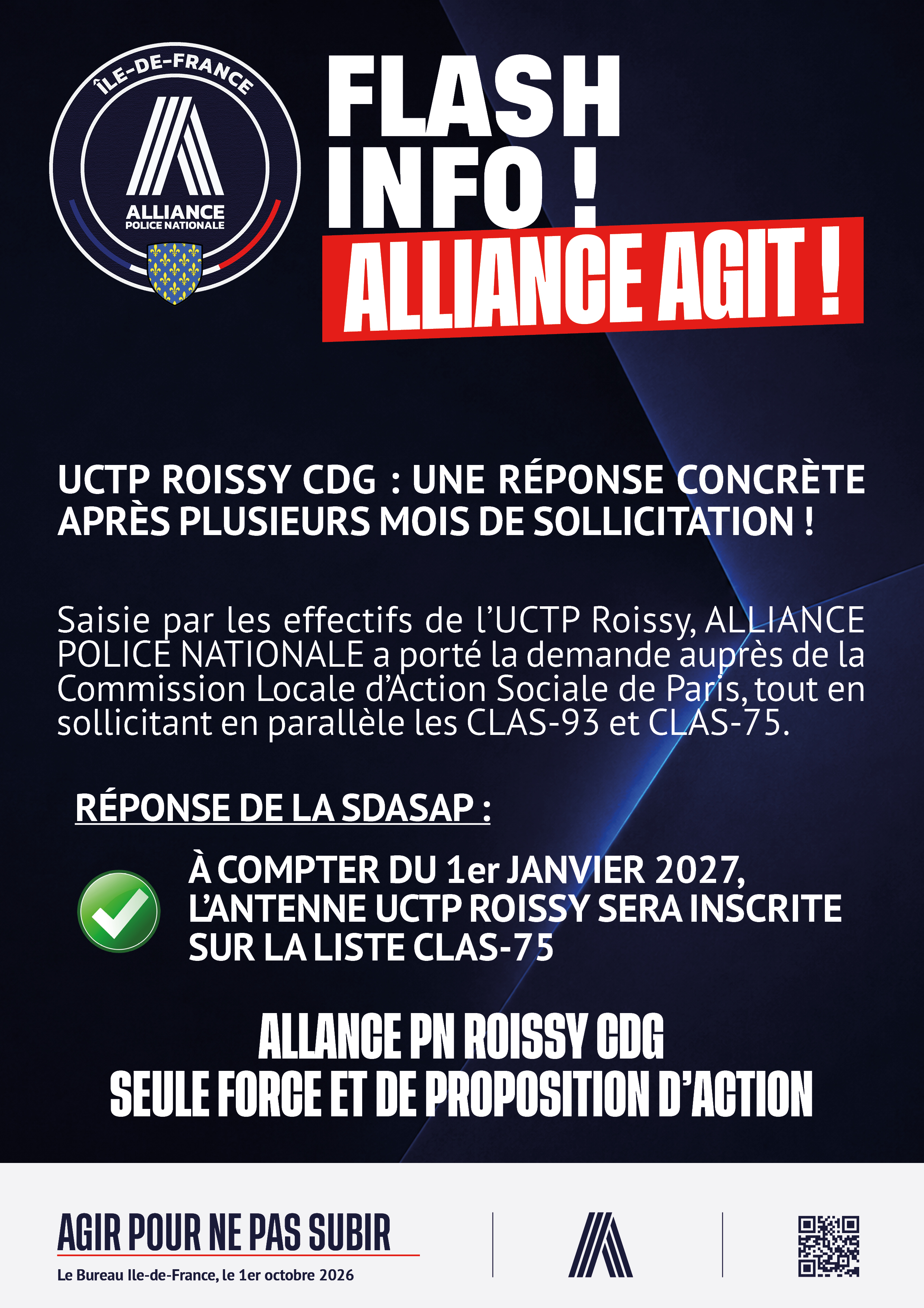 Alliance agit ! UCTP Roissy / CLAS 75