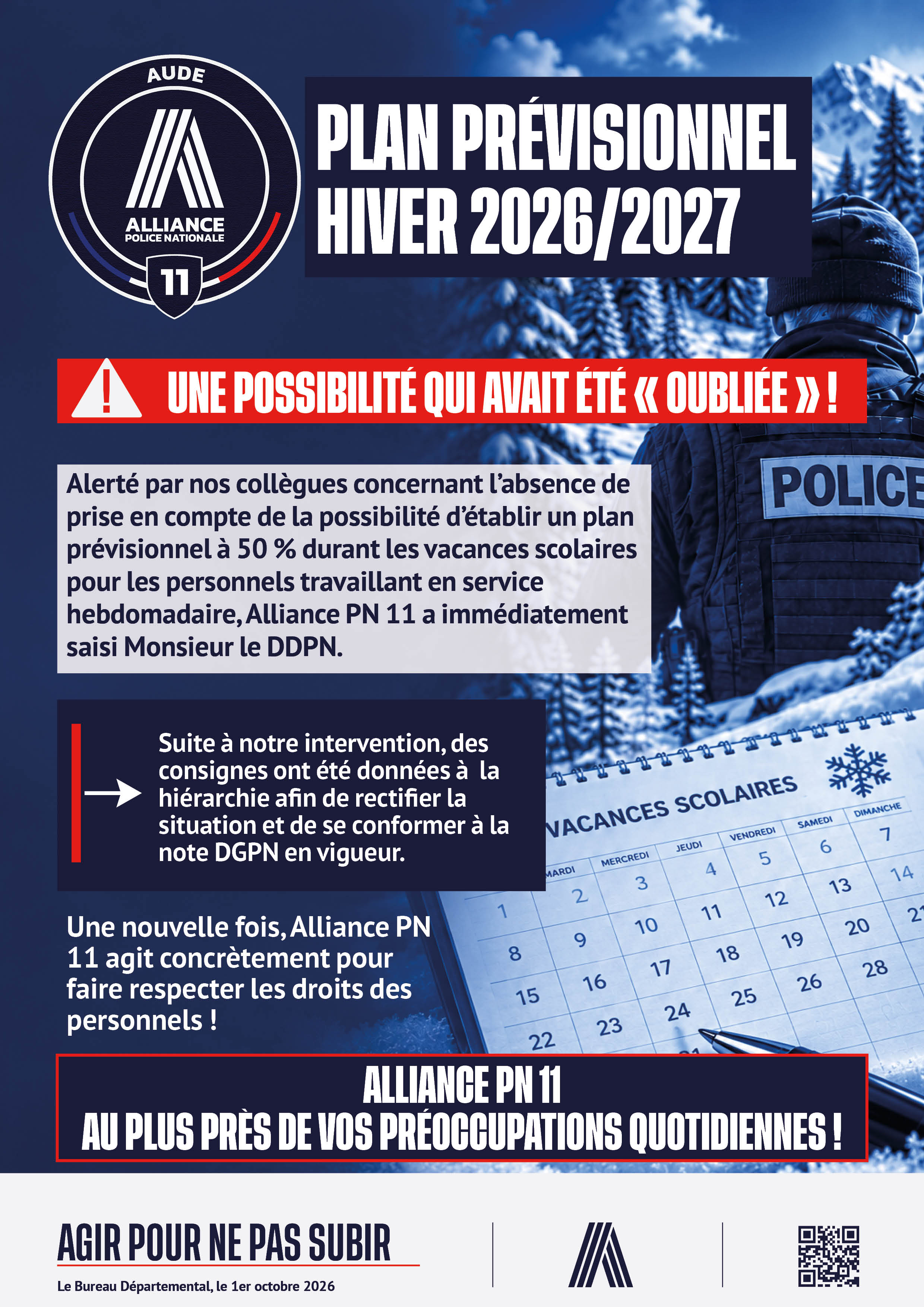 PLAN PRÉVISIONNEL HIVER 2026/2027 UNE POSSIBILITÉ QUI AVAIT ÉTÉ « OUBLIÉE » !