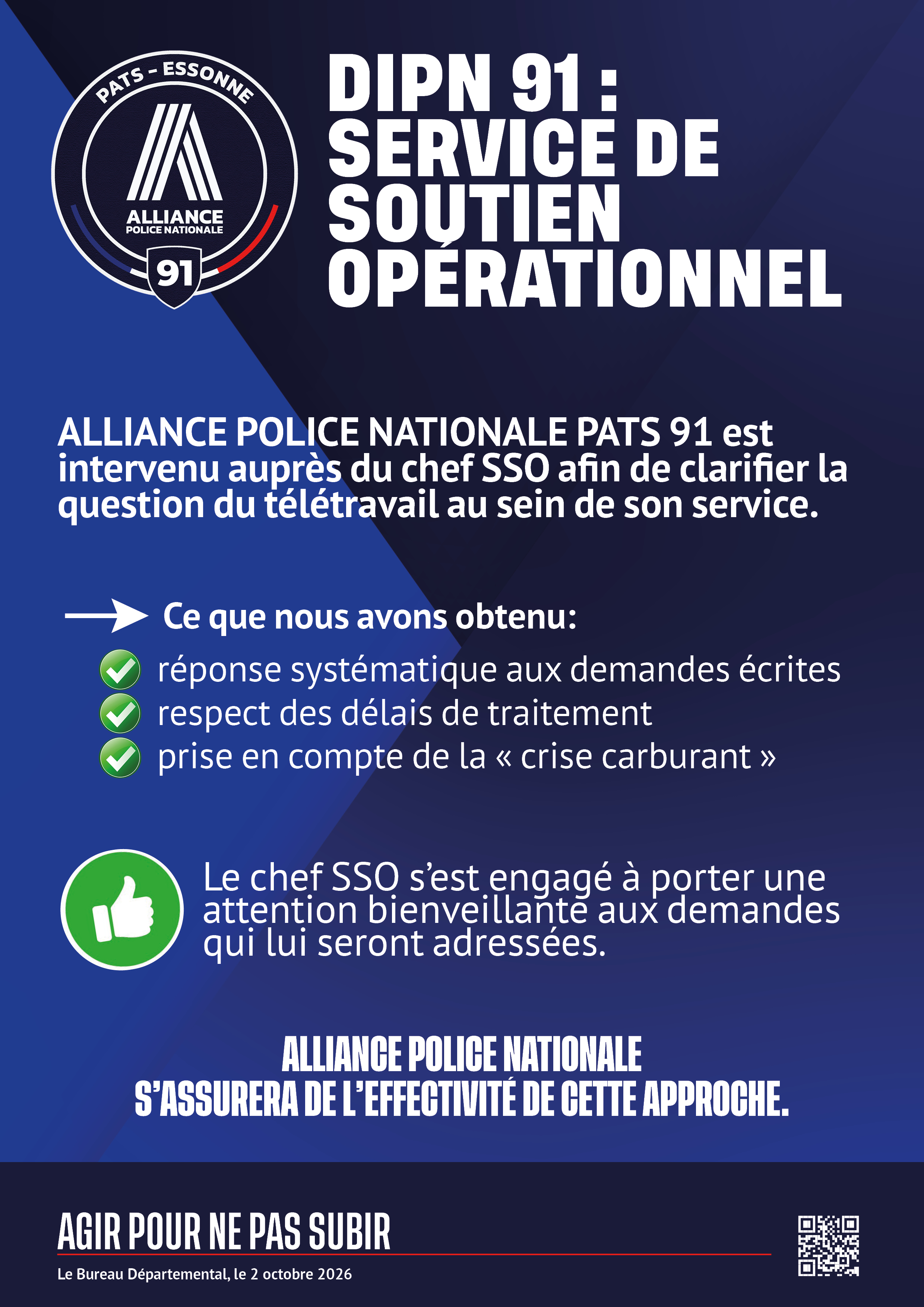 DIPN 91 : service de soutien opérationnel.