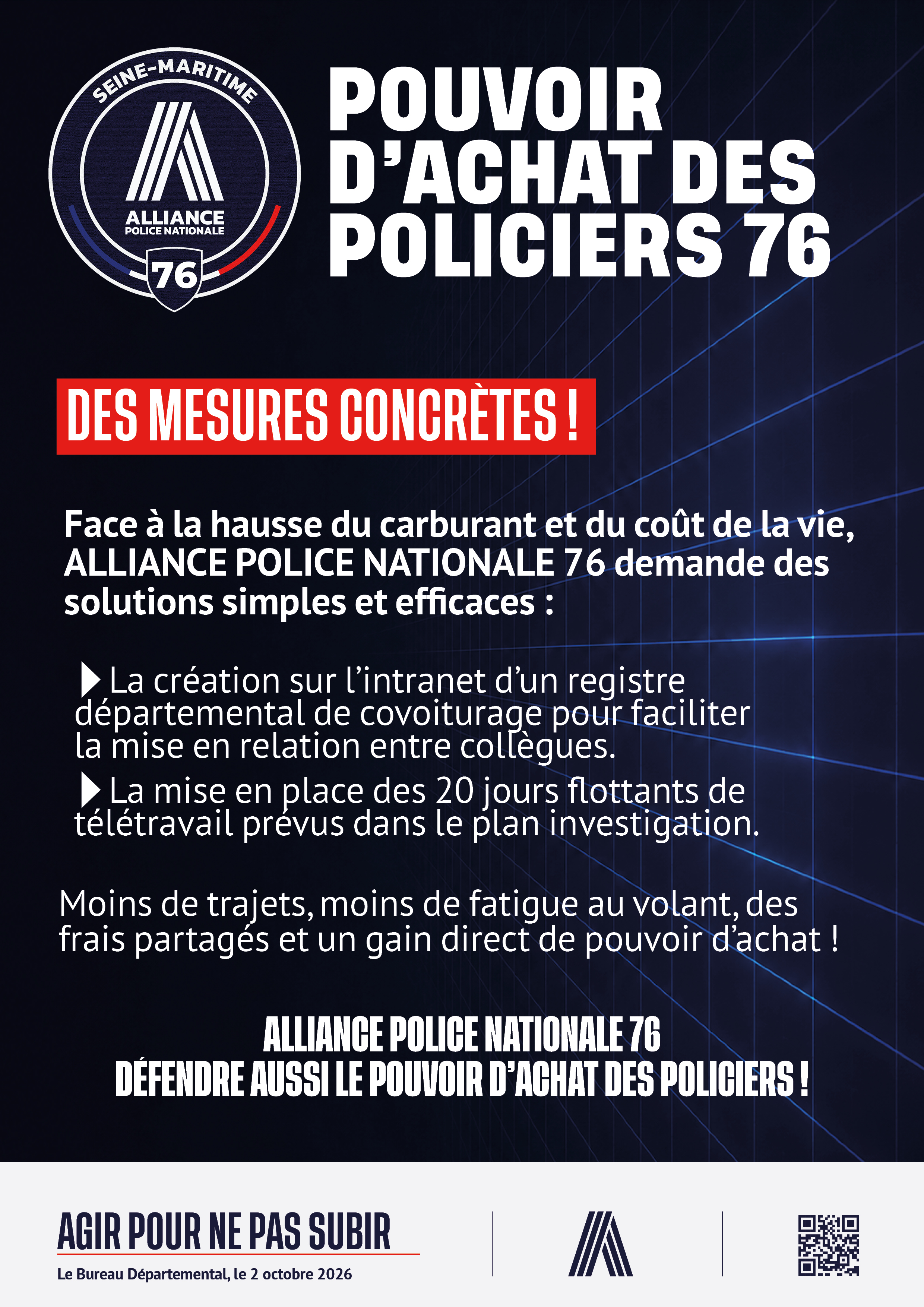 Pouvoir d'achat des policiers 76