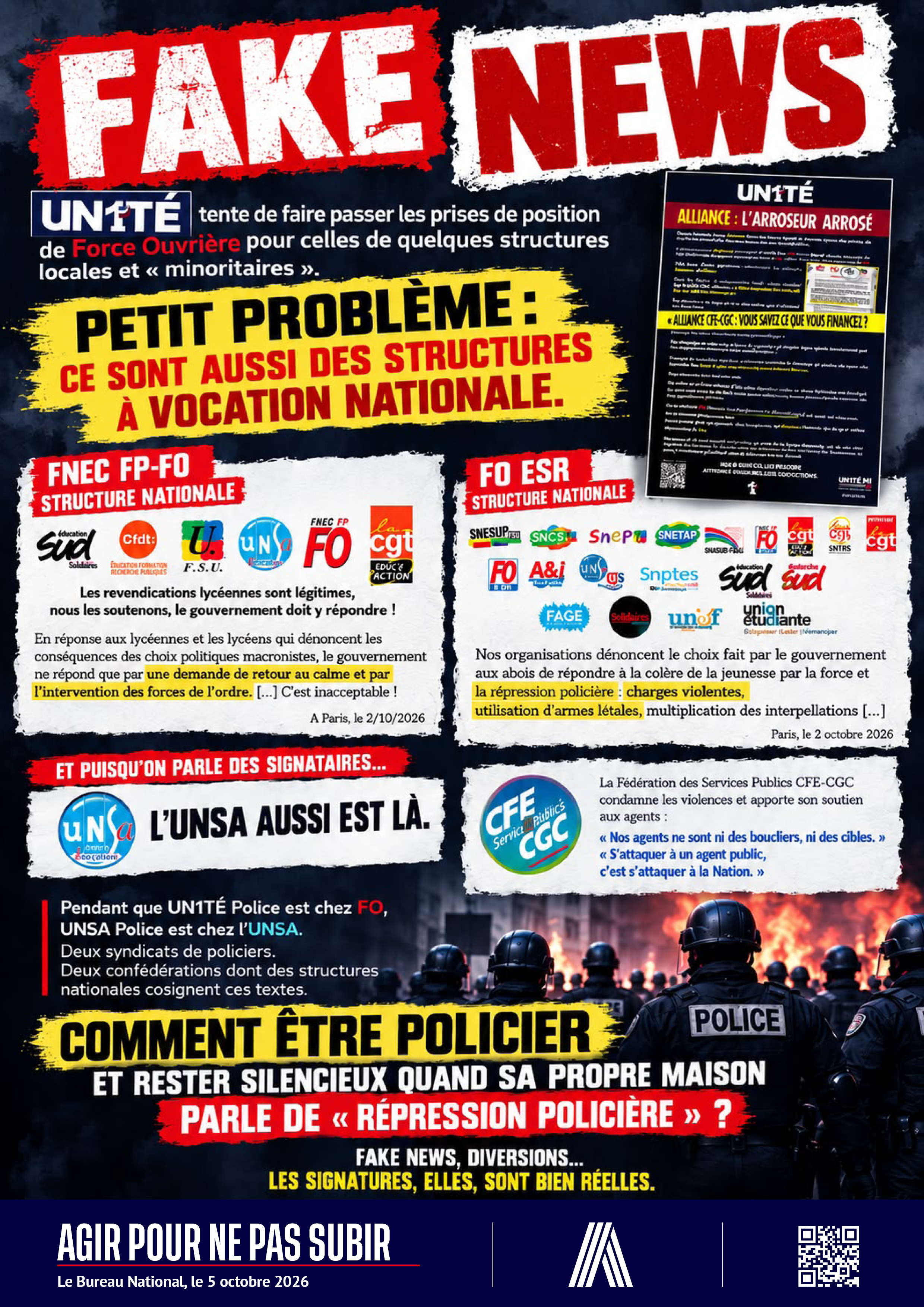 Fake news unité / FO