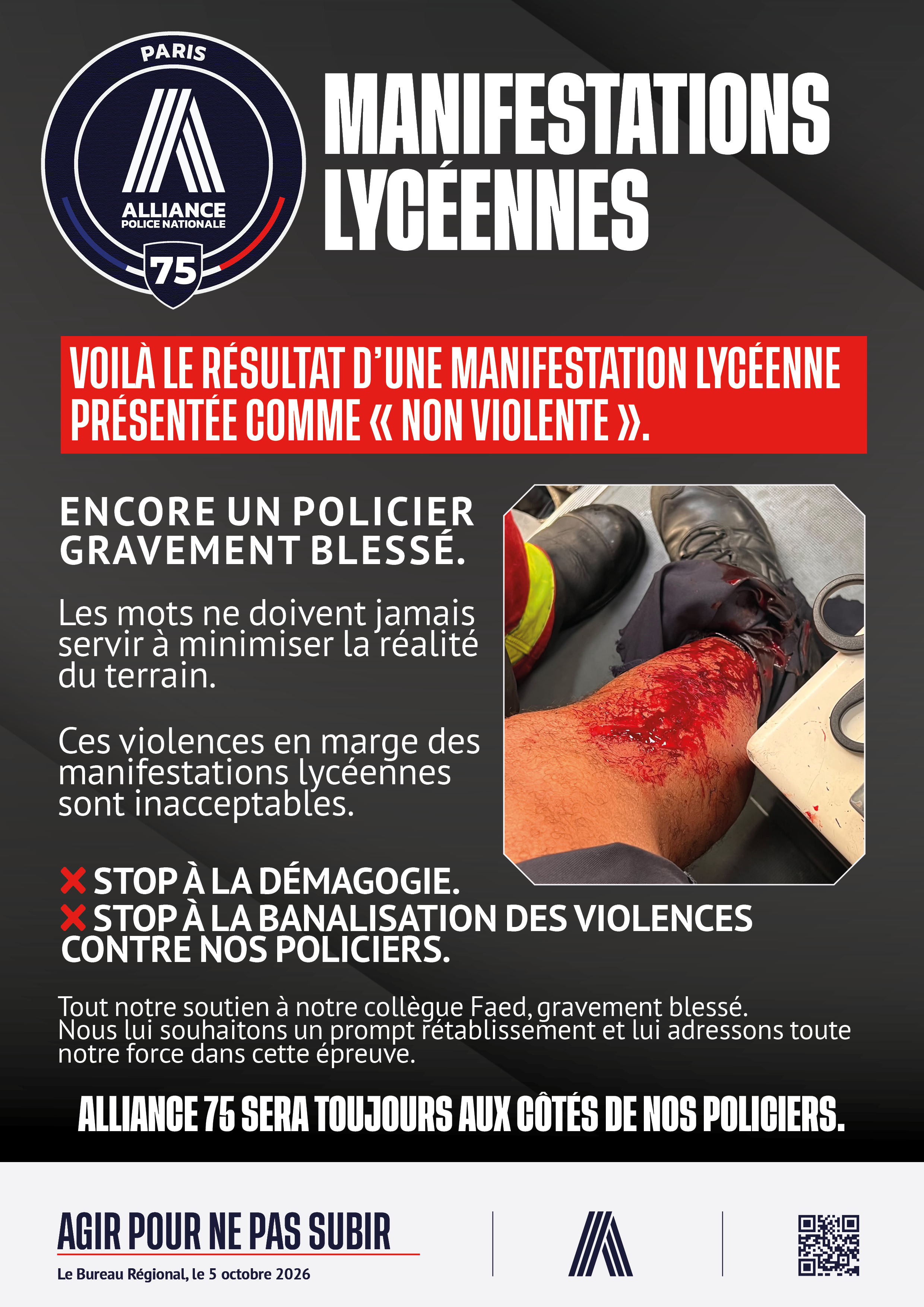 Résultat d'une manifestation lycéenne présentée comme "non violente"