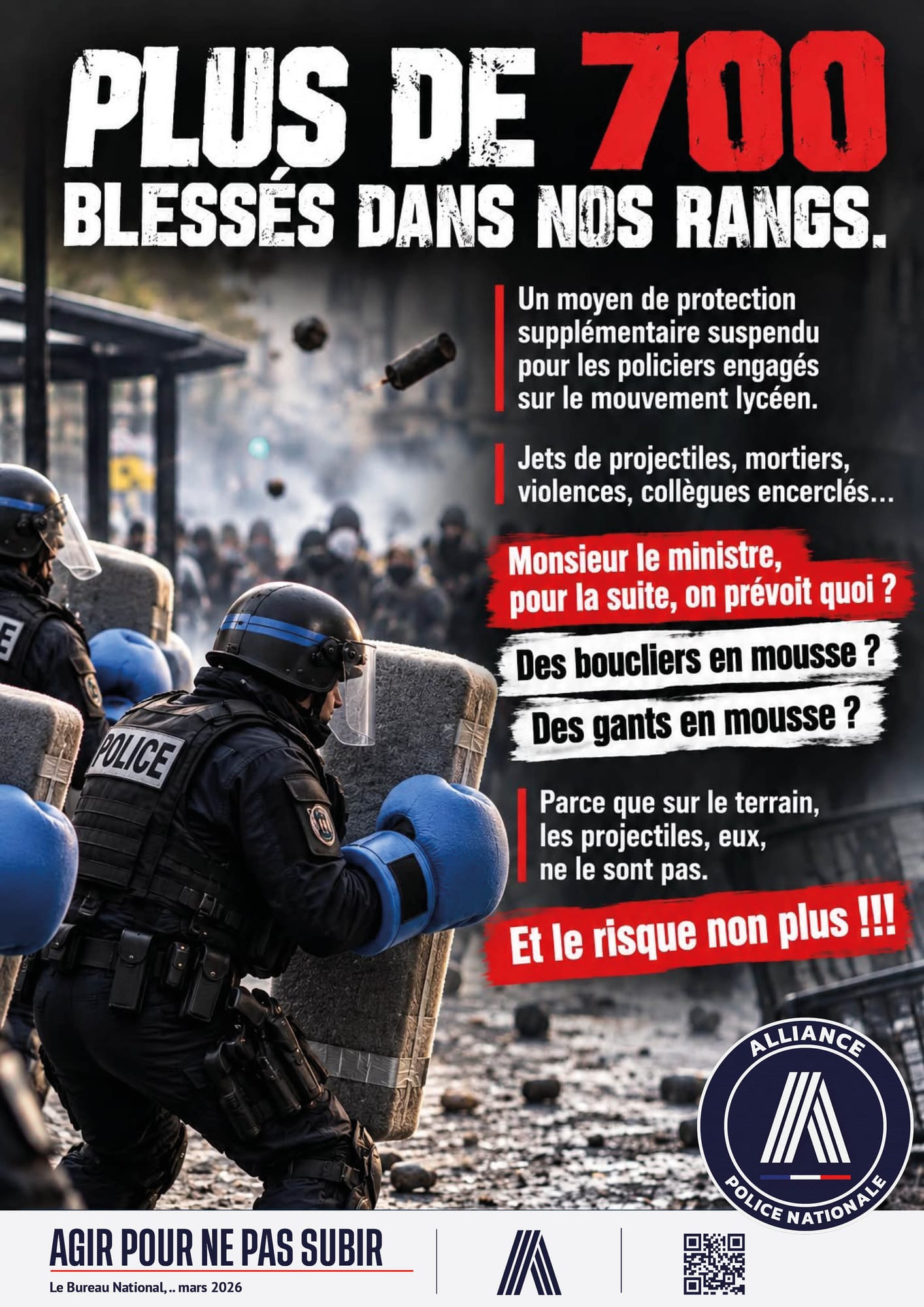 PLUS DE 700 BLESSÉS DANS NOS RANGS.