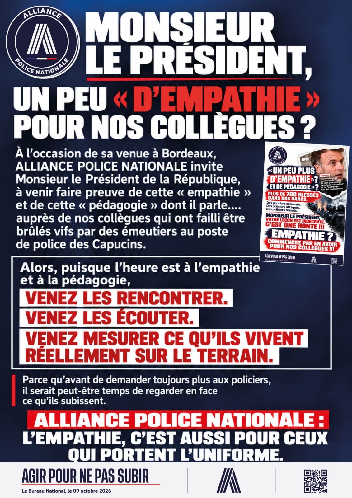 Monsieur le Président, un peu "d'empathie" pour nos collègues ?