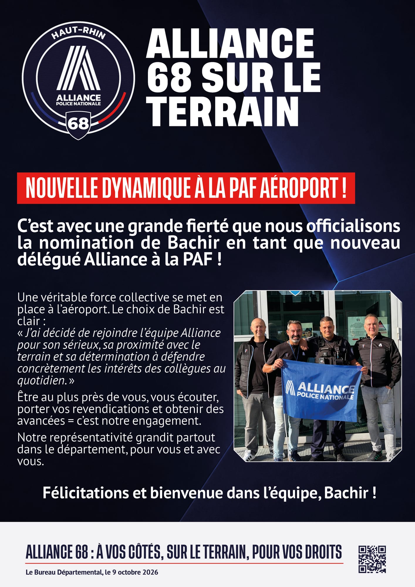 Alliance 68 sur le terrain. Nouvelle dynamique à la PAF Aéroport.