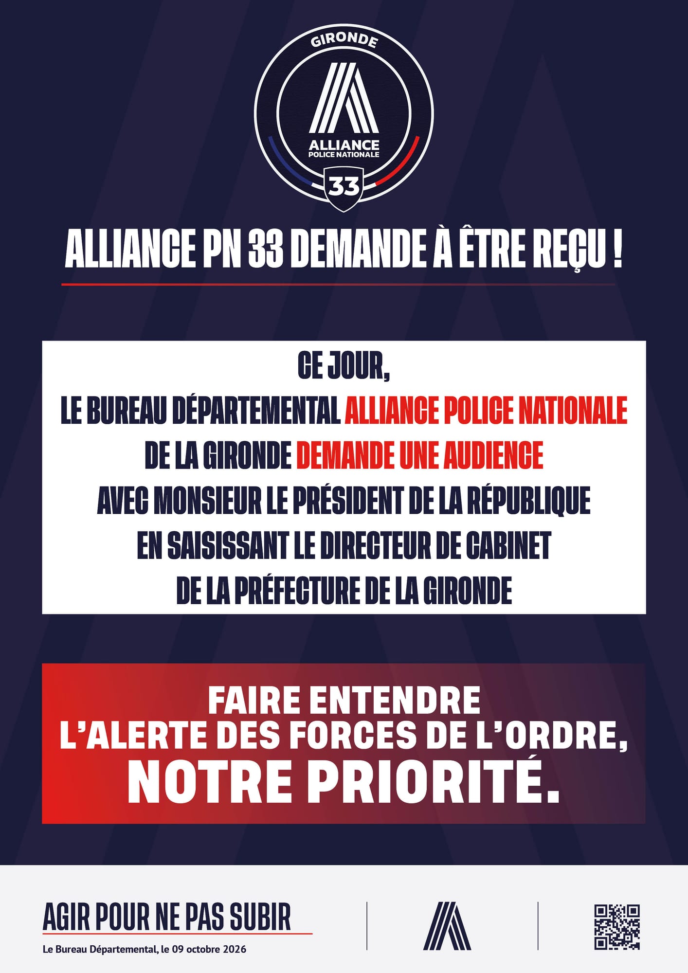 ALLIANCE PN 33 DEMANDE À ÊTRE REÇU !