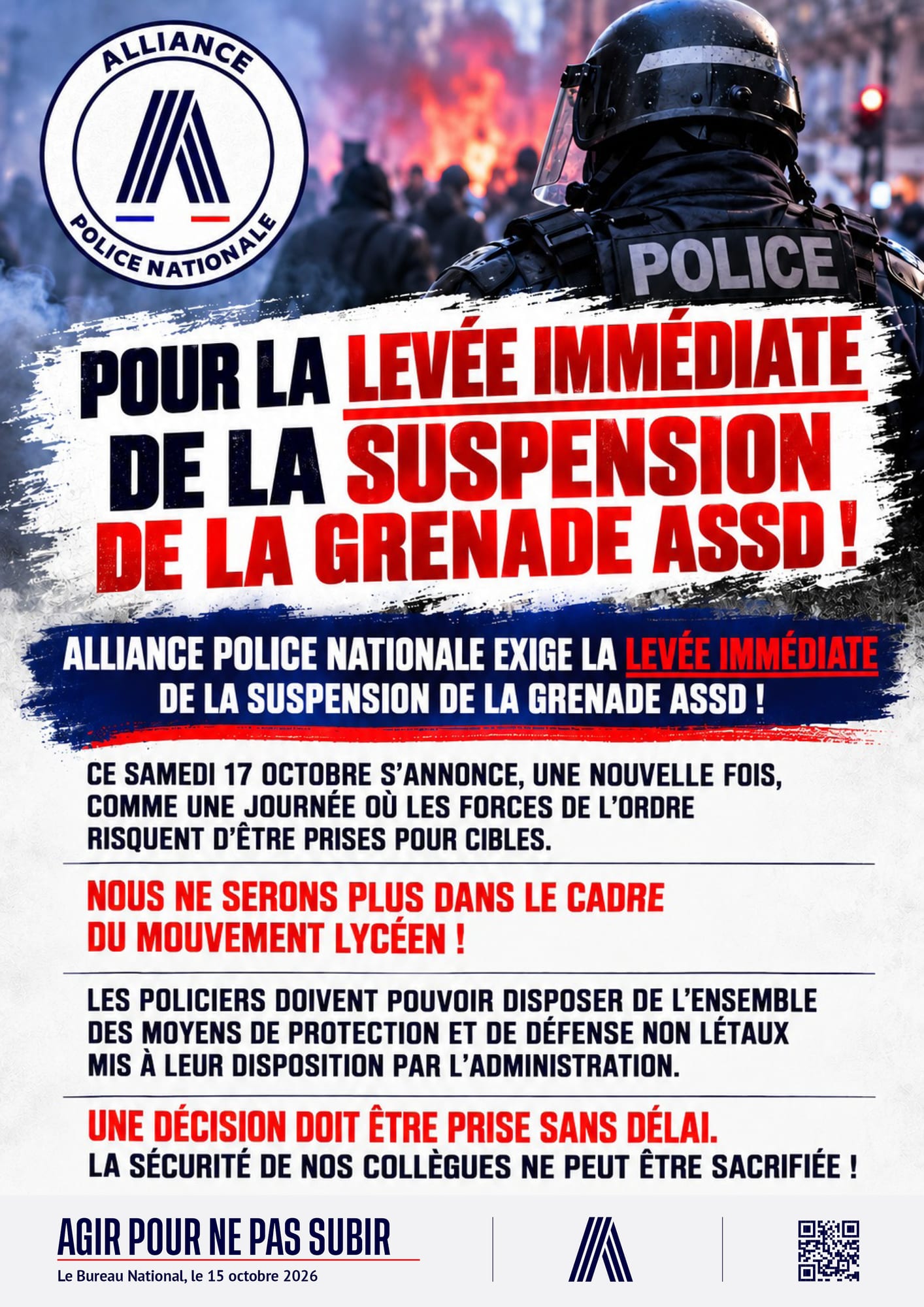Pour la levée immédiate de la suspension de la grenade ASSD !