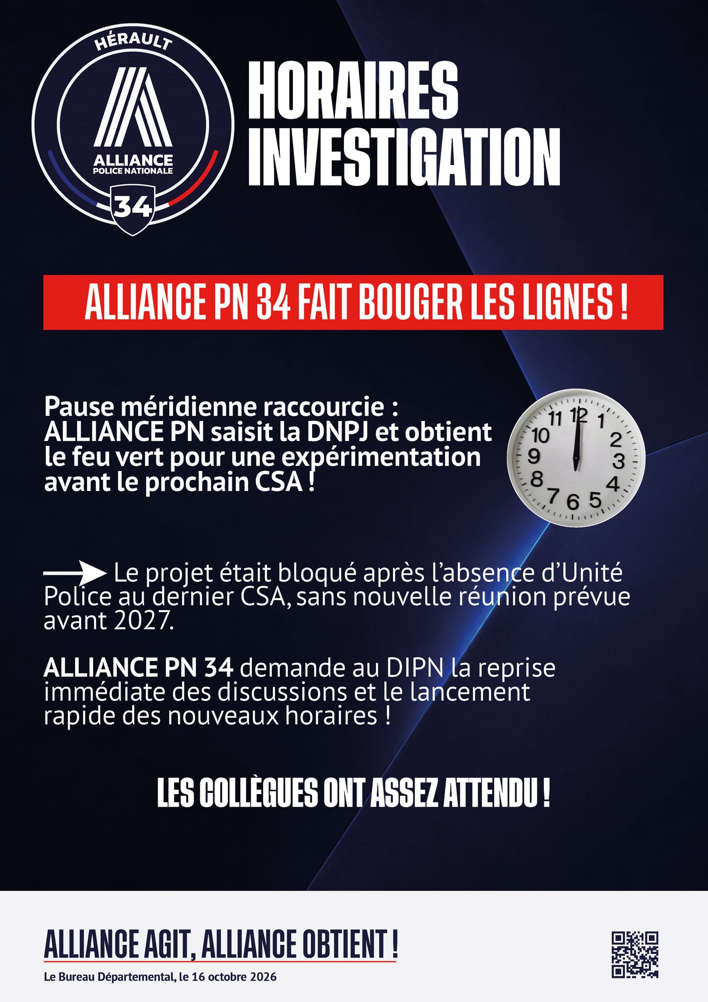 Horaires investigation