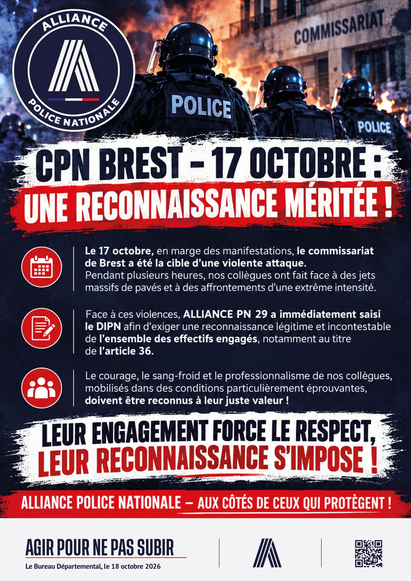 CPN BREST - 17 OCTOBRE une reconnaissance méritée !