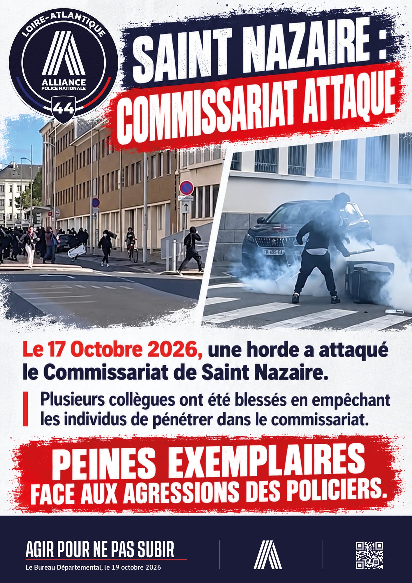 St Nazaire : commissariat attaqué.