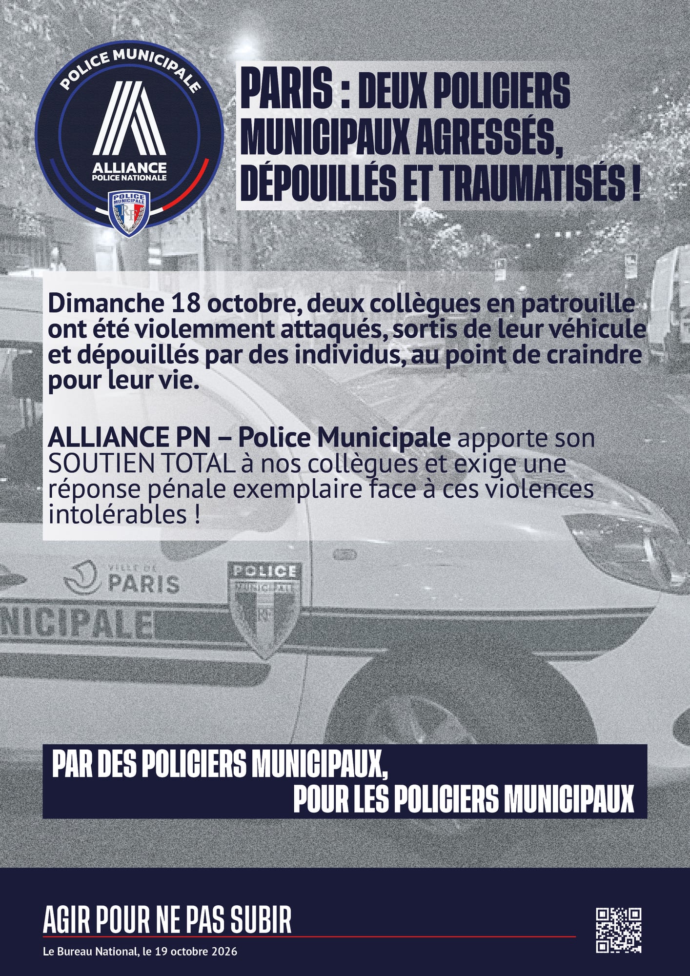PARS : deux policiers municipaux agressés, dépouillés et traumatisés !