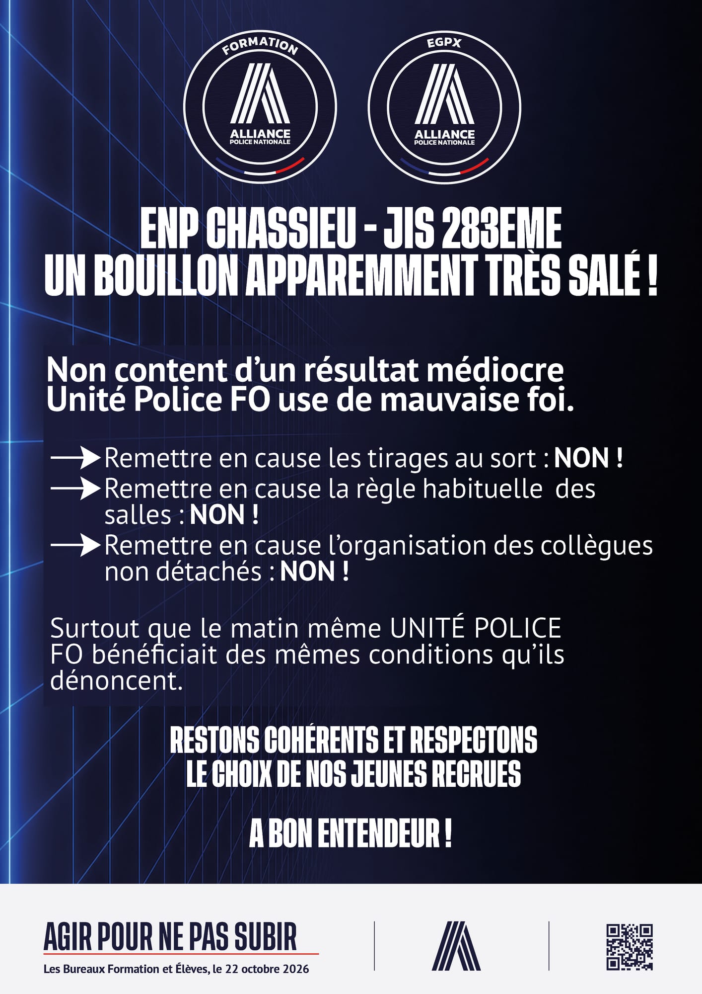 ENP Chassieu - JIS 283è. Un bouillon apparemment très salé !