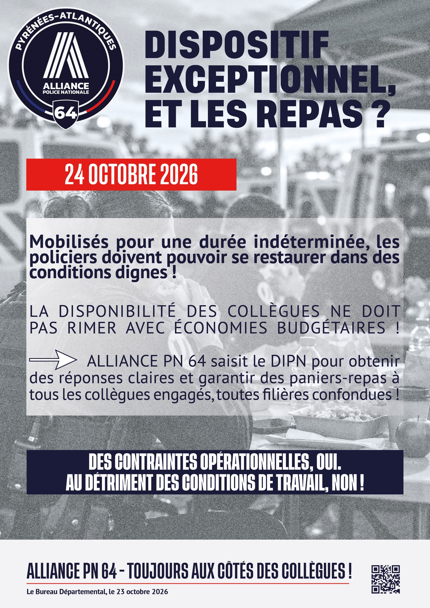 Dispositif exceptionnel, et les repas ?