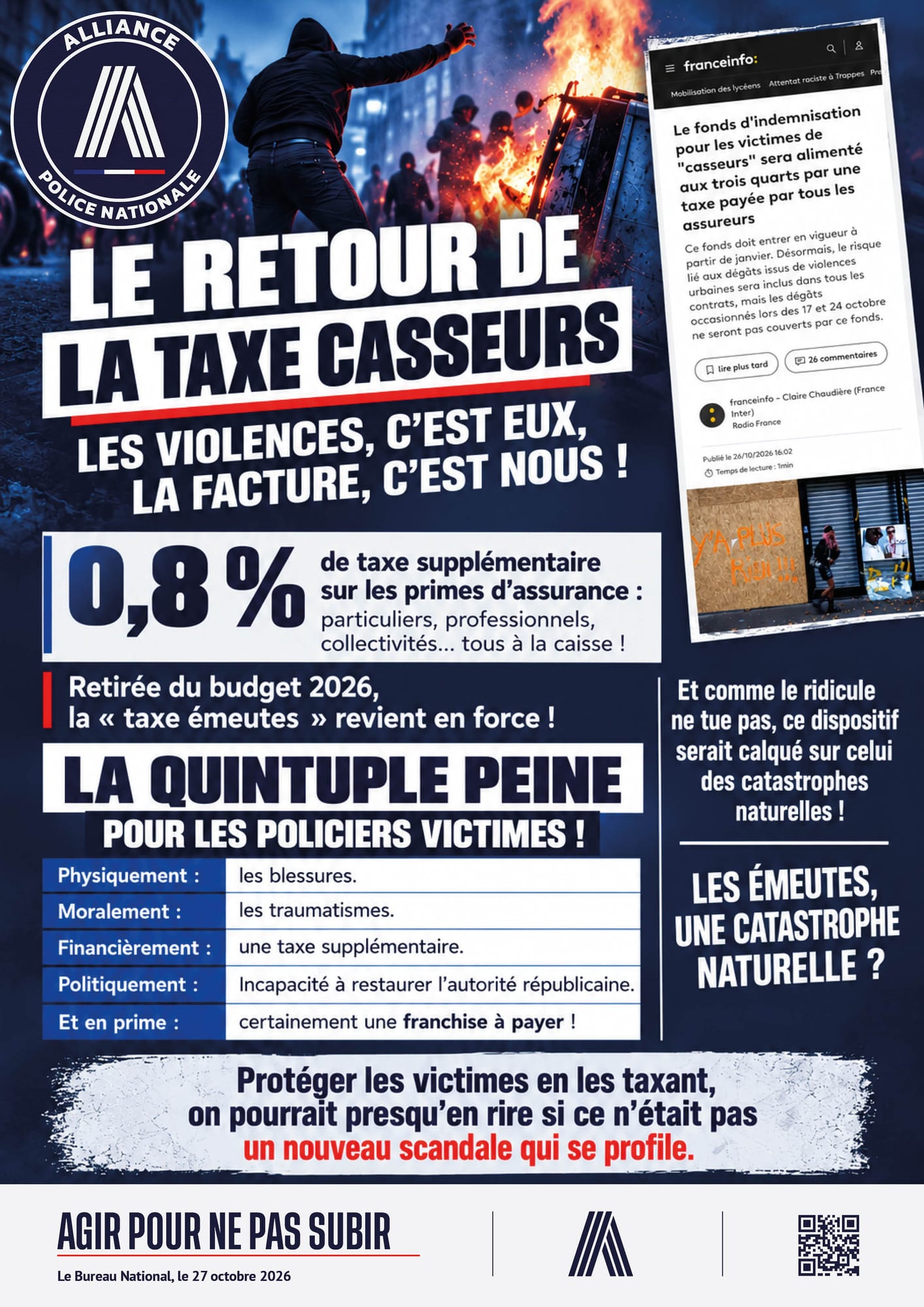 Le retour de la taxe casseurs Les violences, c’est eux, la facture, c’est nous!
